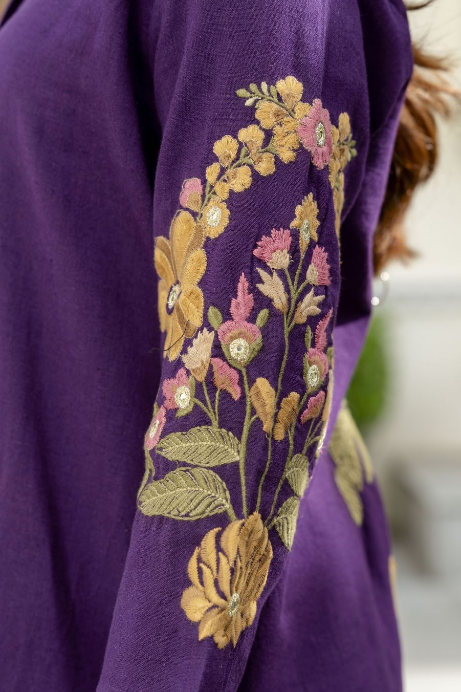 Flex Cotton Trendy Co-ord Set with Fully Hand embroidery Work