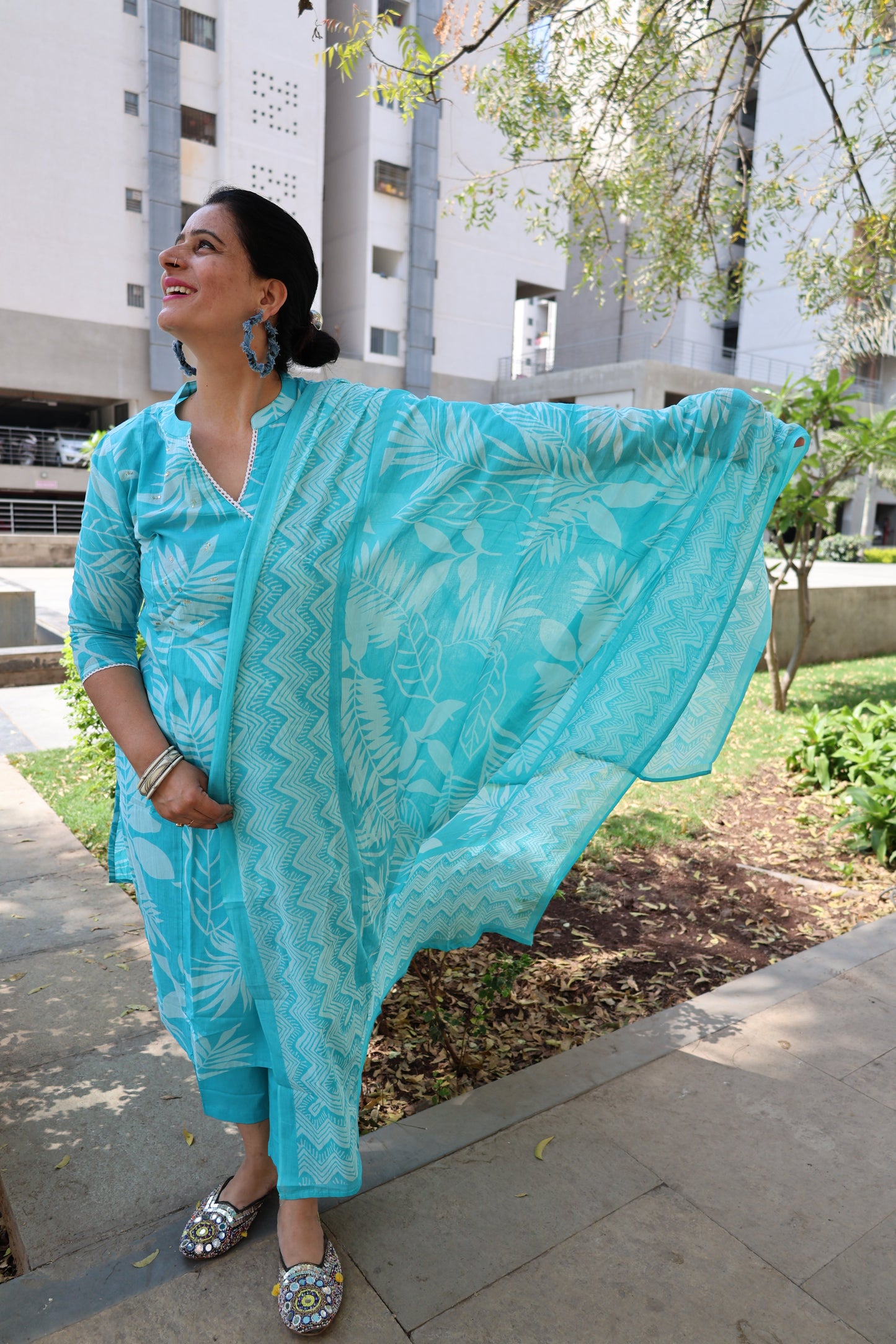 Pure Cotton Angrakha Suit | Kalamkari Print | Elegant Ethnic Wear - Har Pal Fashionable
