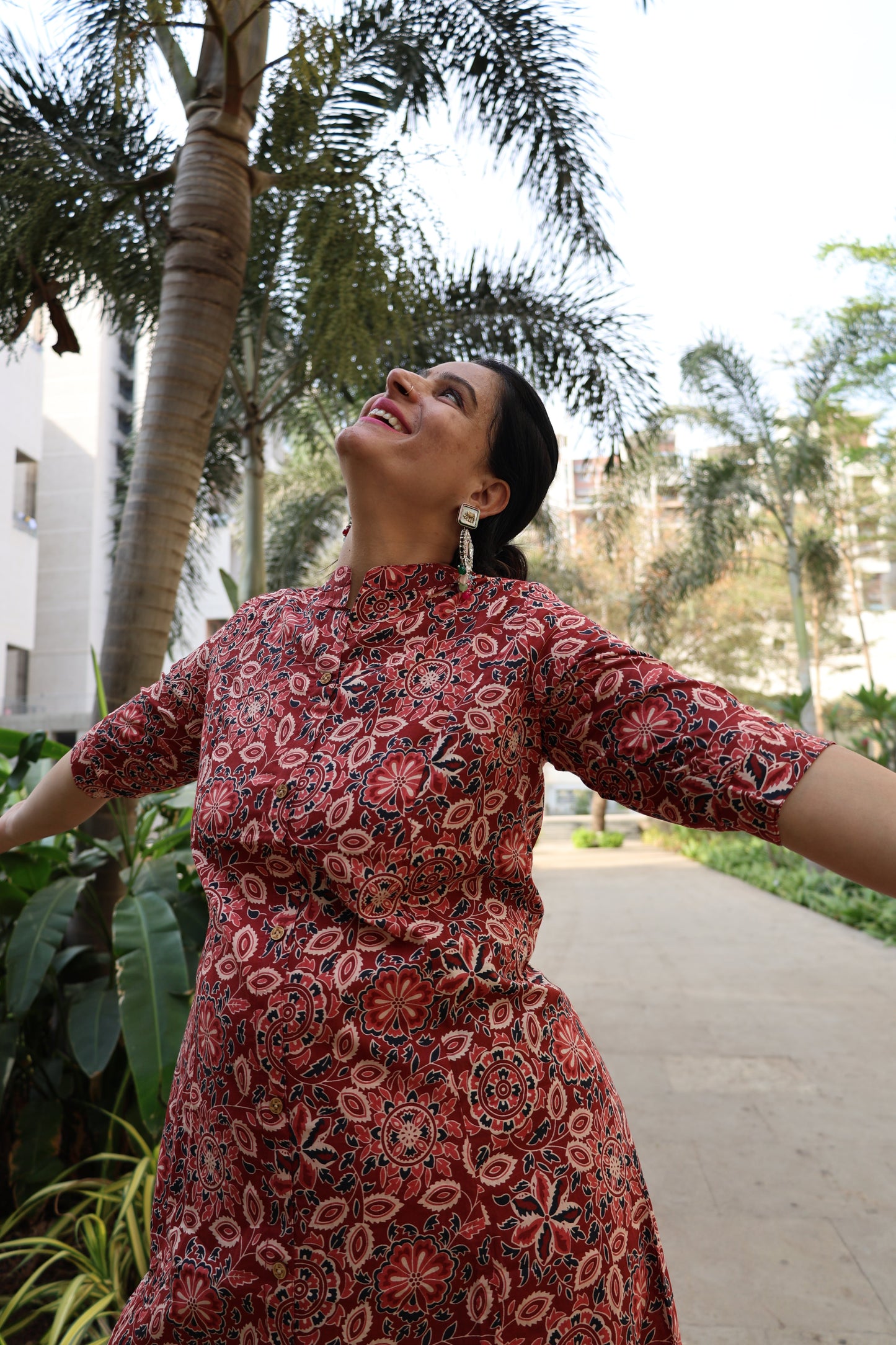 Pure Cotton Ajrakh Co-ord Set ā A-Line Silhouette with Traditional Block Print - Har Pal Fashionable