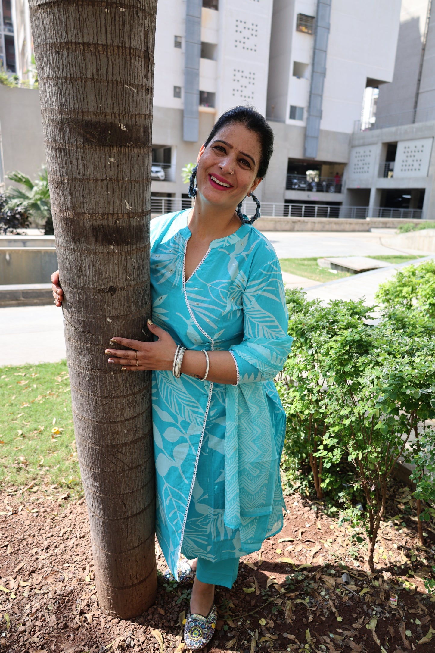Pure Cotton Angrakha Suit | Kalamkari Print | Elegant Ethnic Wear - Har Pal Fashionable