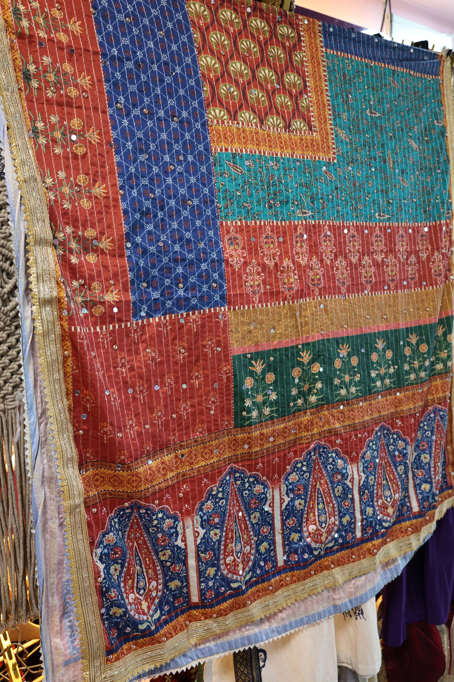 Ethnic Motifs Printed Dupatta With Mirror Work