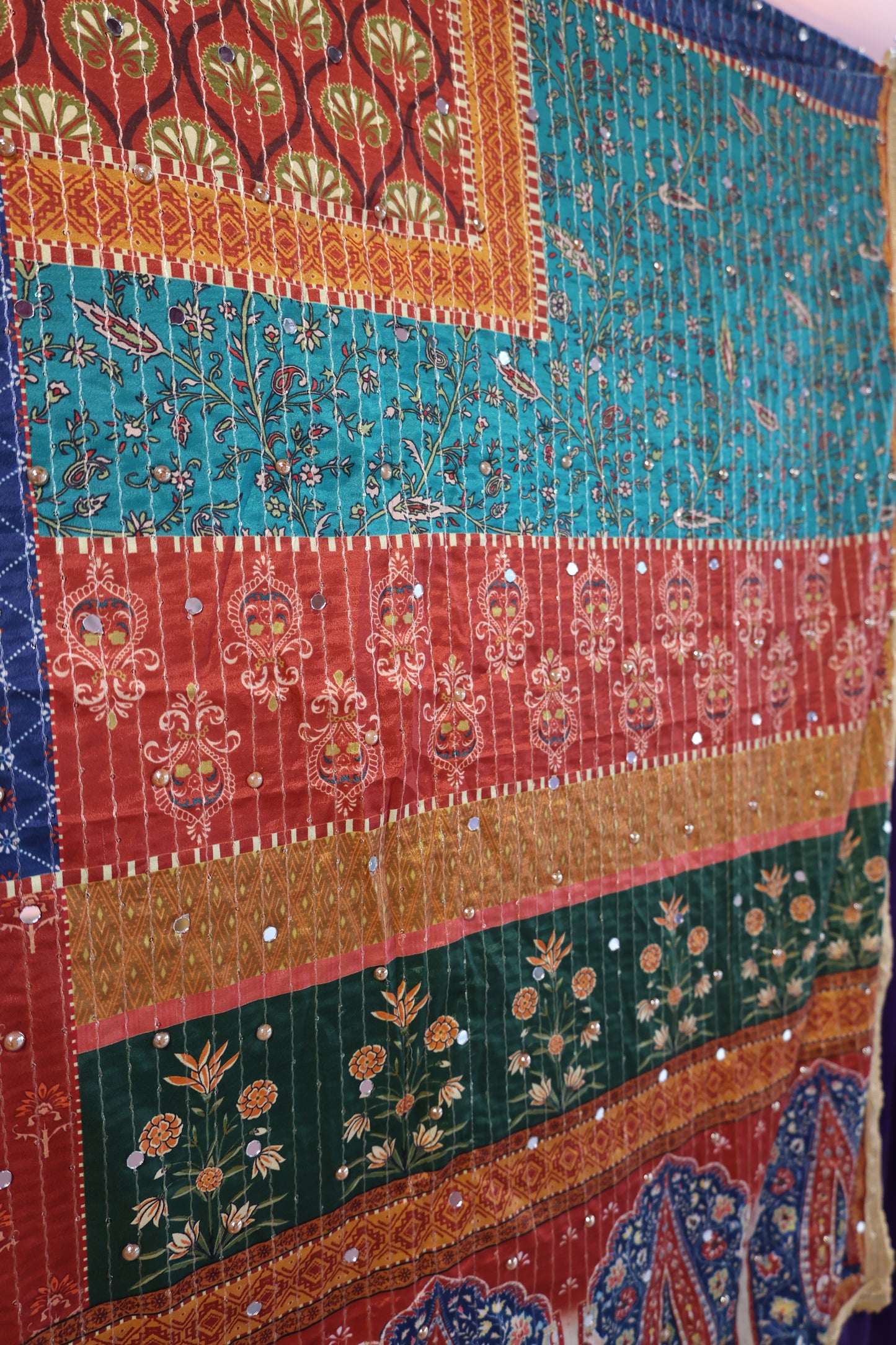 Ethnic Motifs Printed Dupatta With Mirror Work