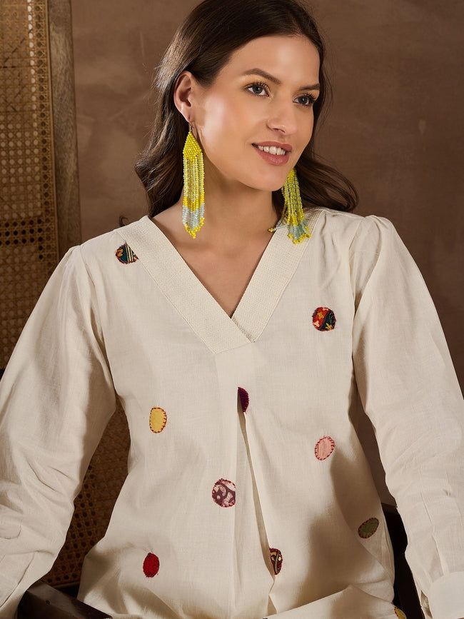 Mul Flex Cotton Stylish Co-ord set - Handwork & Applique Work