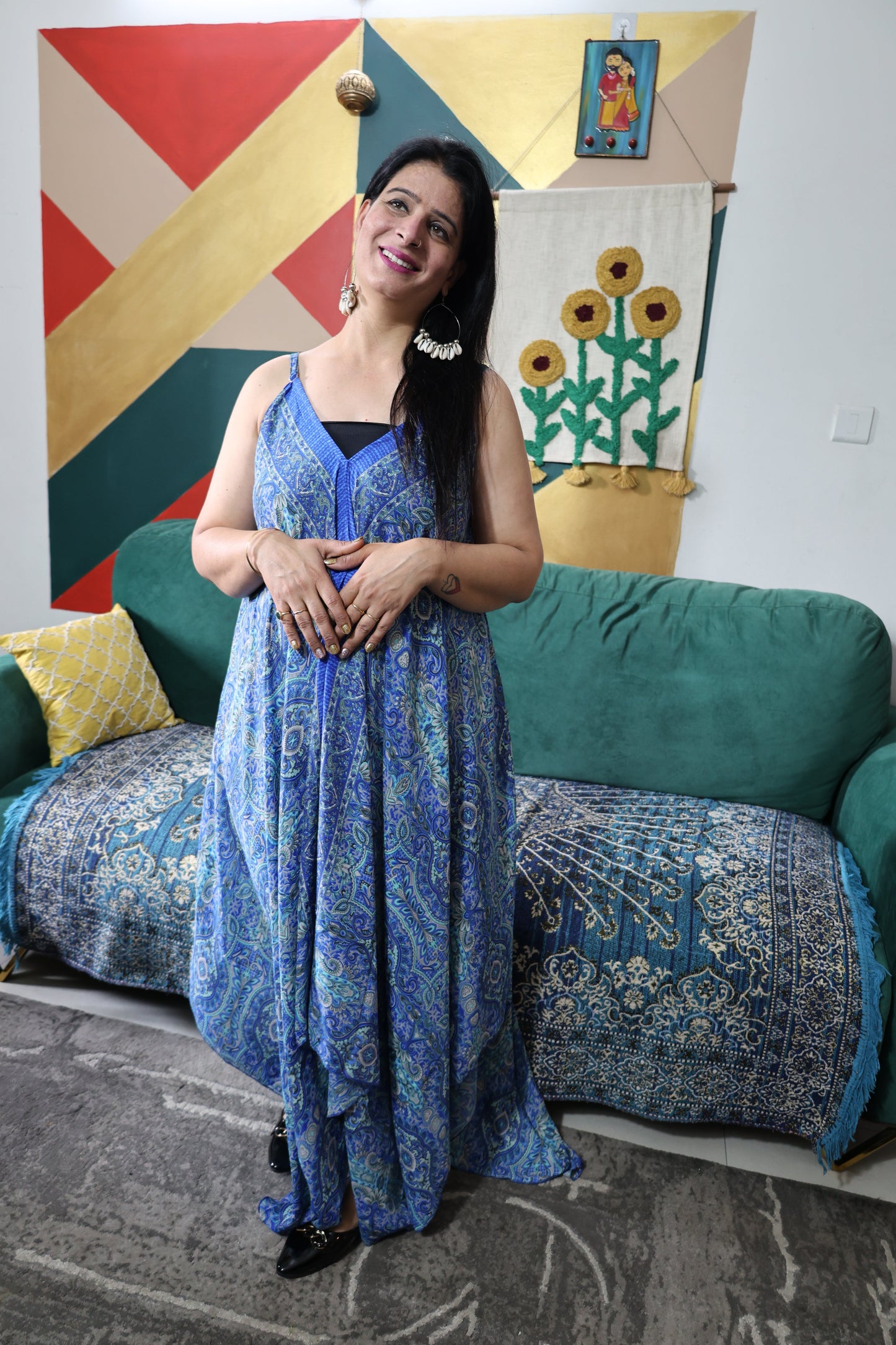 Imported Muslin One-Piece Dress | Digital Print | C-Cut Design | Har Pal Fashionable