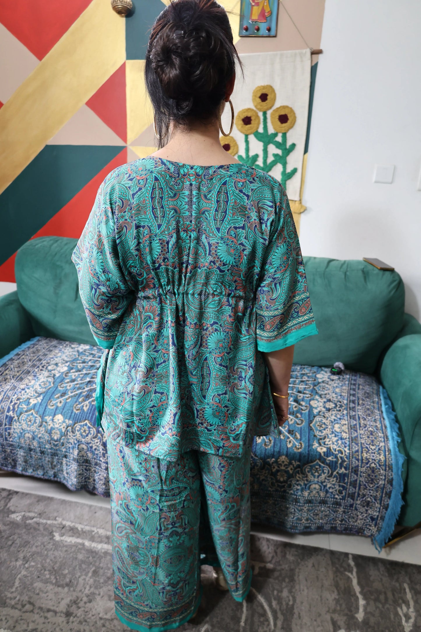 Imported Muslin Co-ord Set | Digital Print | Kaftan Style – Effortless & Chic - Har Pal Fashionable
