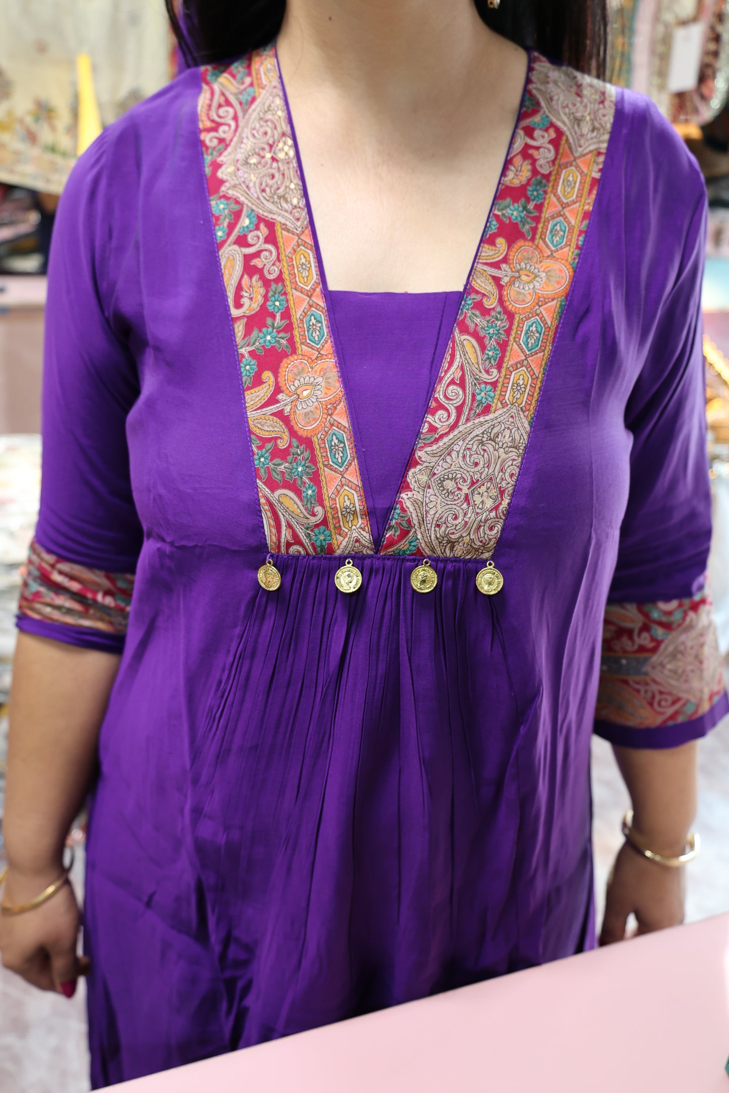 Trendy Batik Print Co-ord set with Pure Russian Silk Fabric with Batik Print Plazo Set