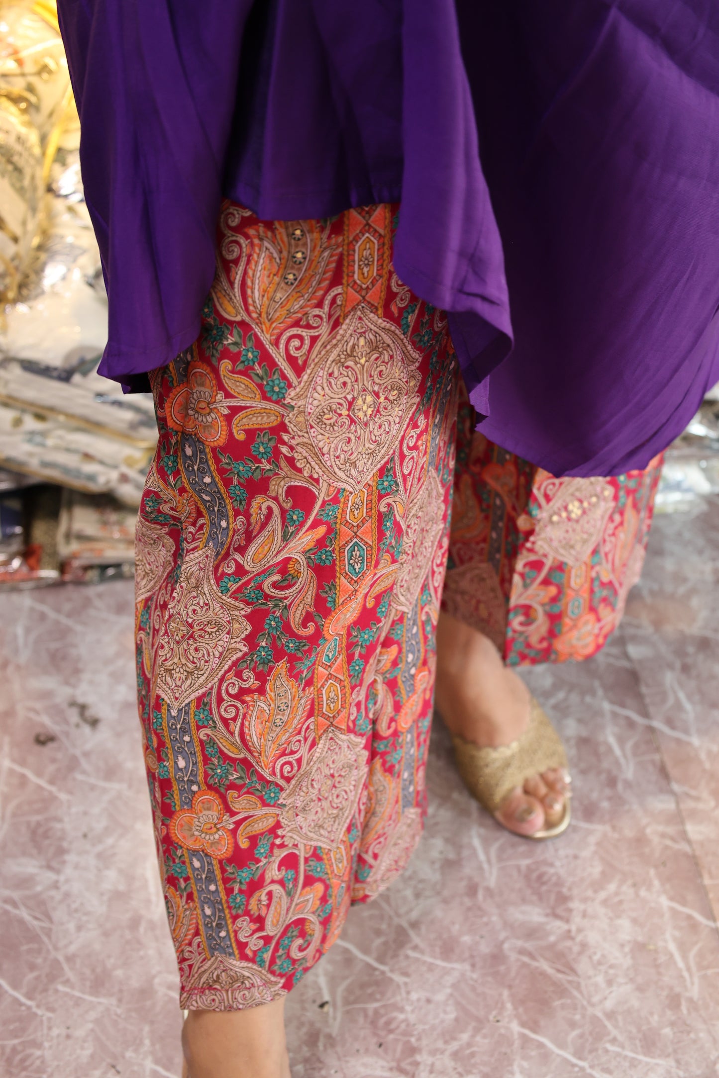Trendy Batik Print Co-ord set with Pure Russian Silk Fabric with Batik Print Plazo Set