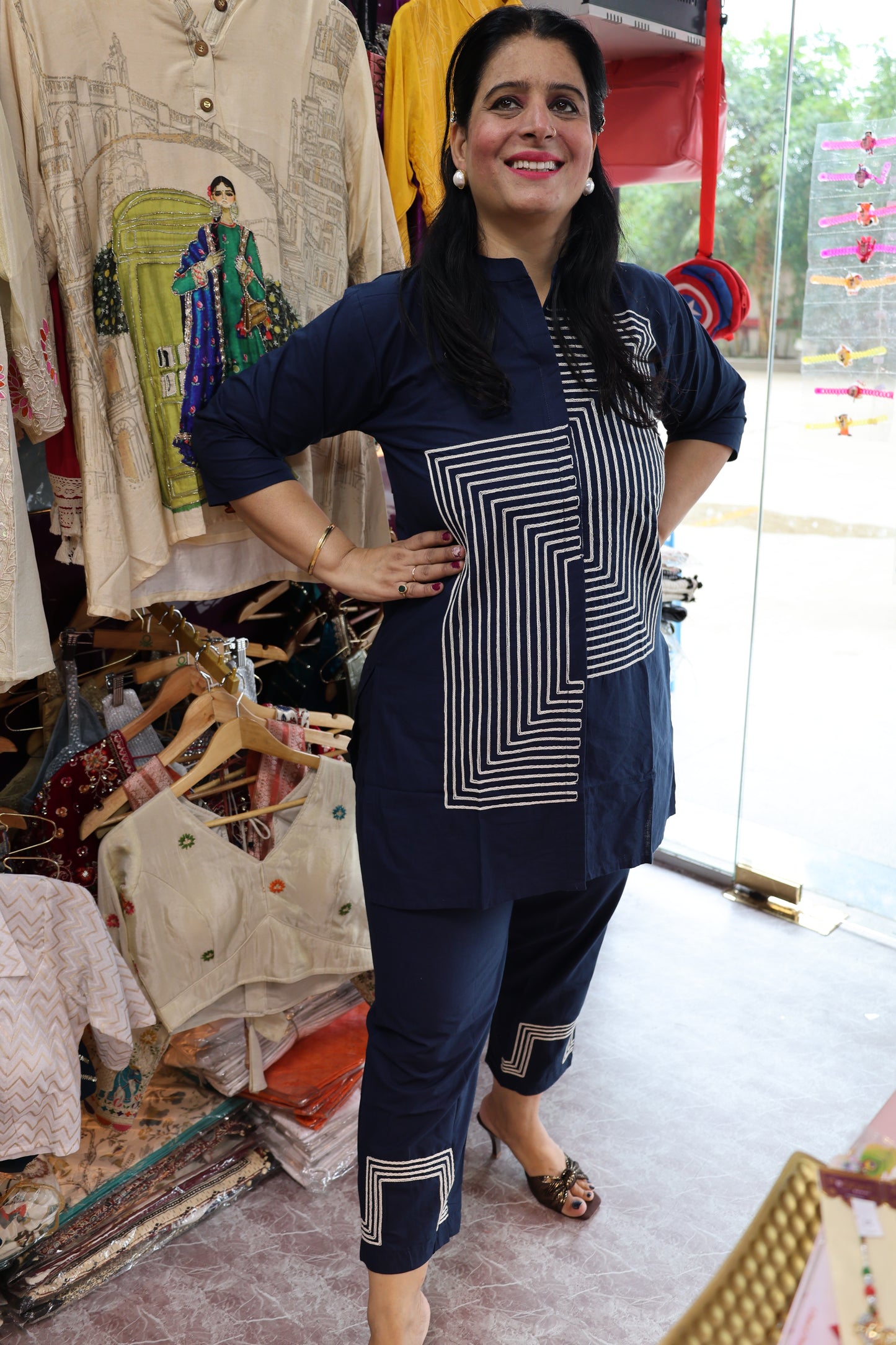 Flex Cotton Trendy Co-Ord Set - Thread Work Detailing | Har Pal Fashionable