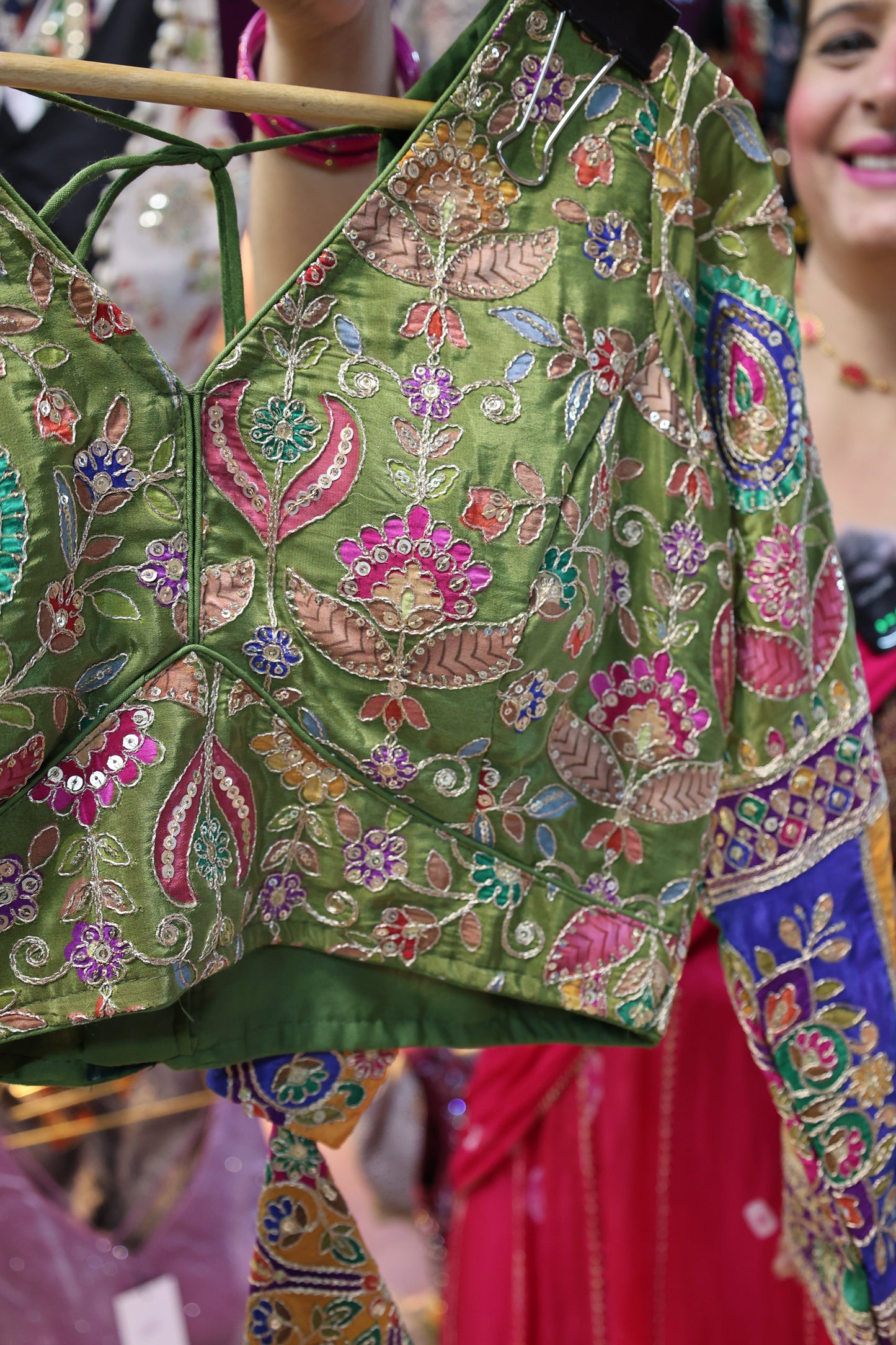 Crepe Fabric Embellished with Dora Work & Multicolor Color with Heavy Embroidery