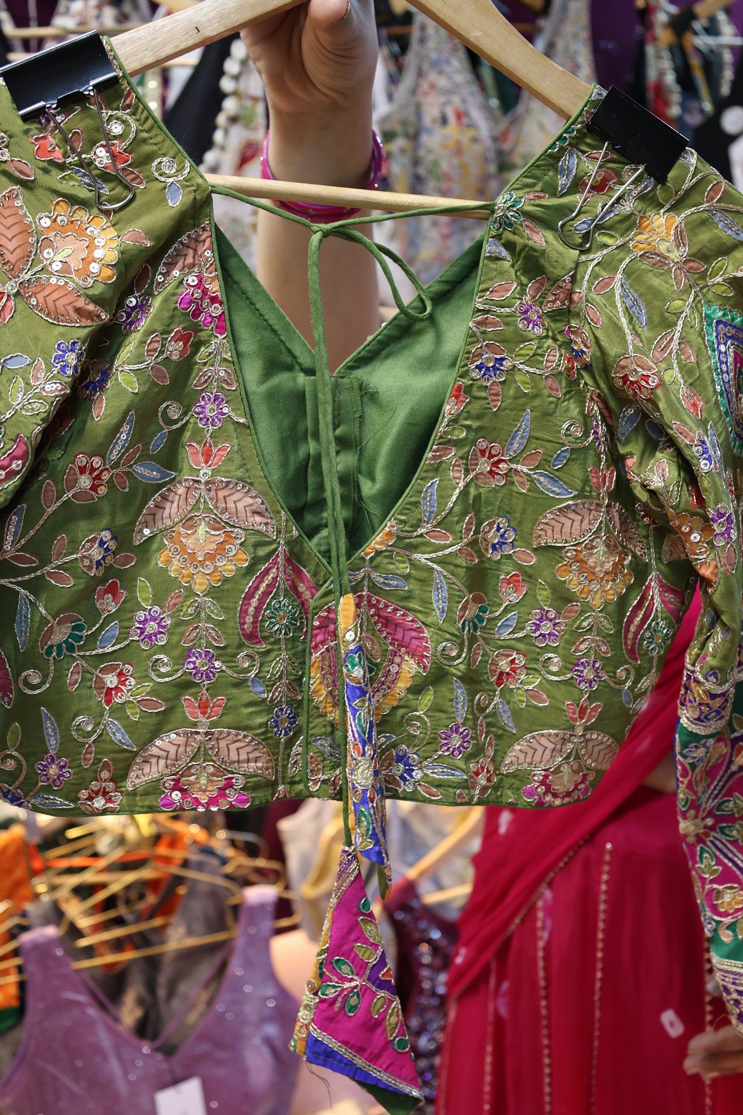 Crepe Fabric Embellished with Dora Work & Multicolor Color with Heavy Embroidery