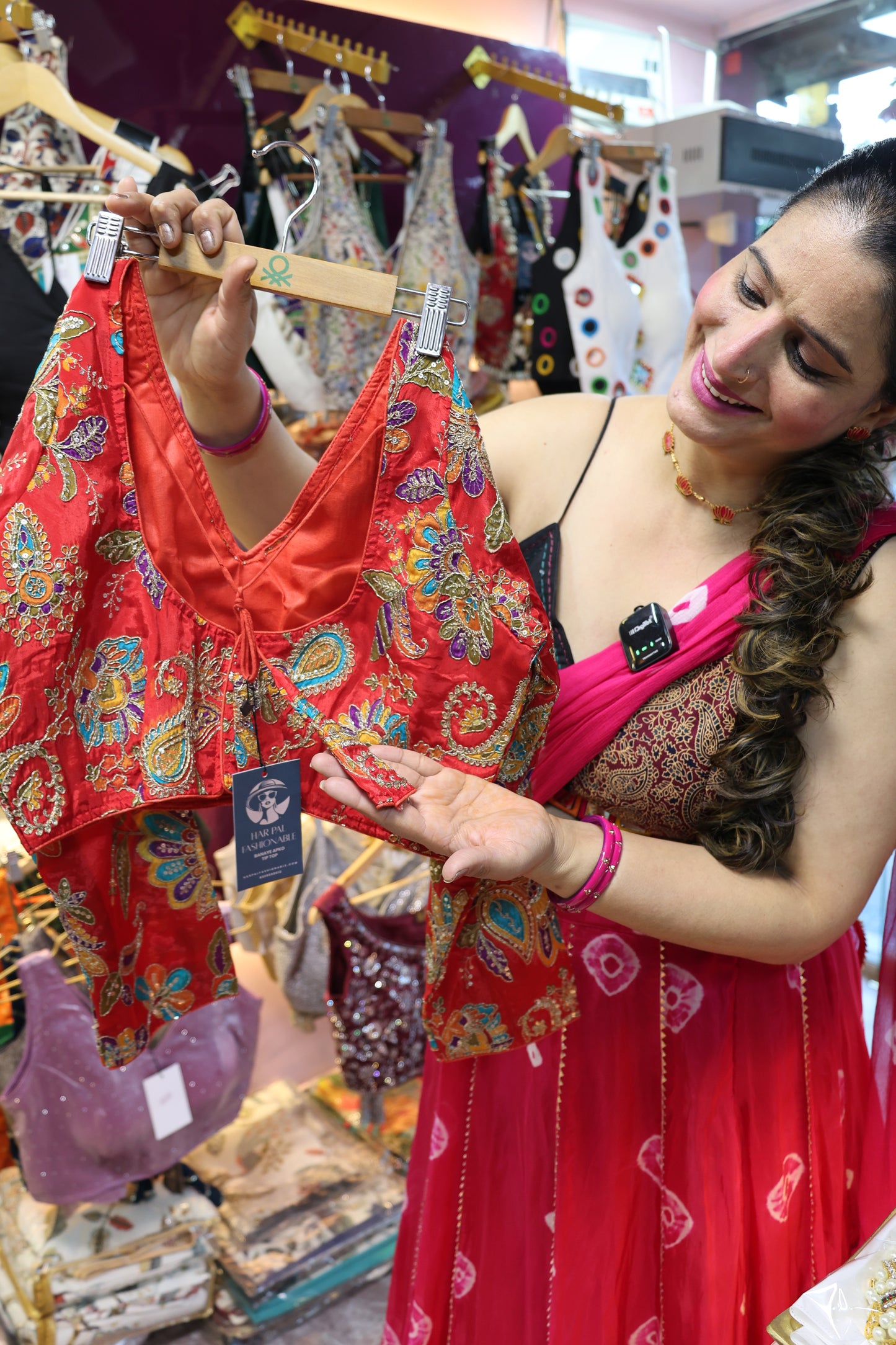 Crepe Fabric Heavy Embroidery Trendy Blouse with Multi Color Design