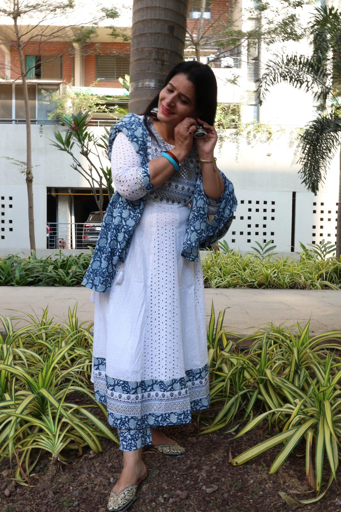 Premium Cotton Anarkali Suit – Hakuba Cum Schiffli Embroidery - Har Pal Fashionable