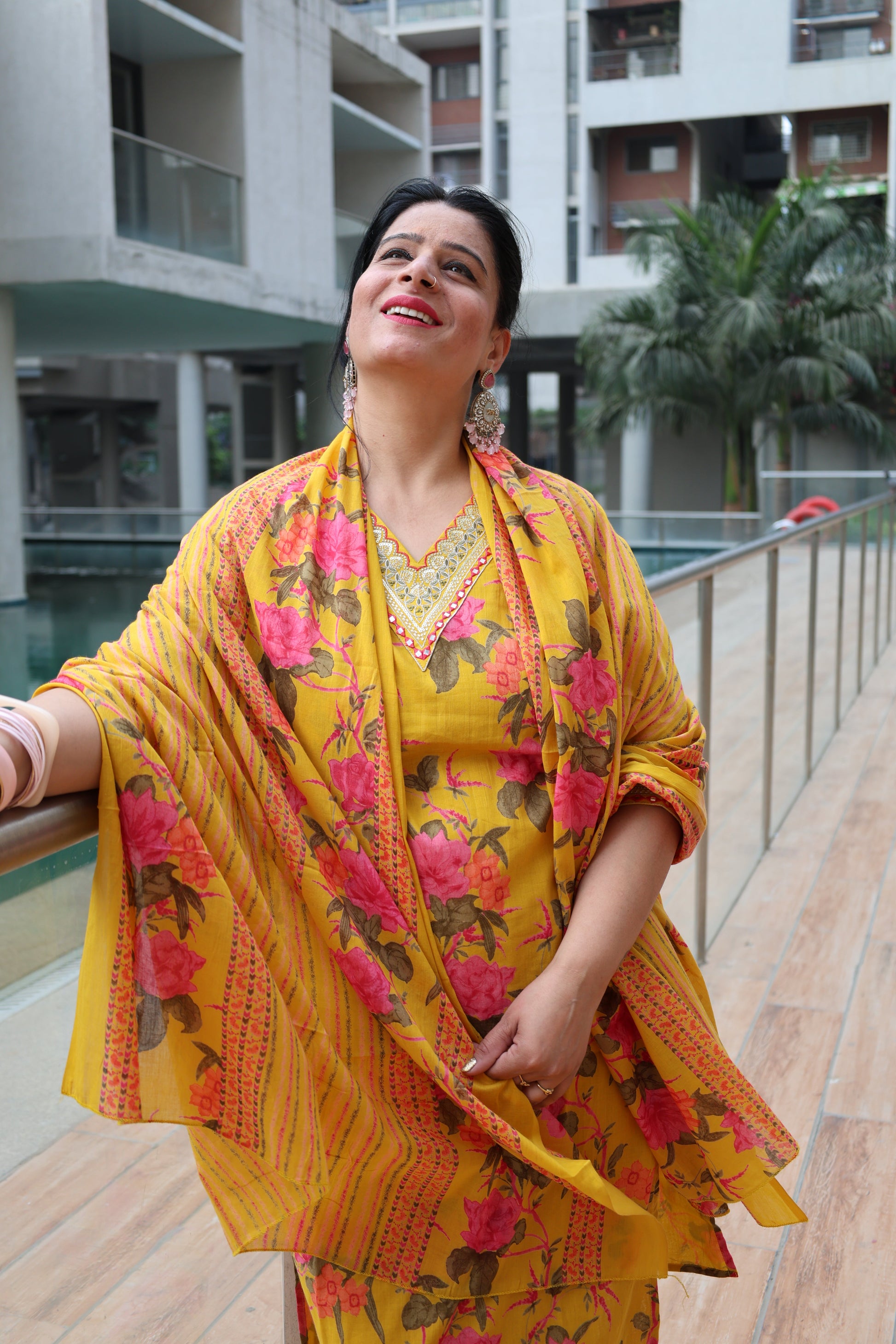 Yellow Premium Mul-Mul Kalamkari Suit – Straight Cut Ethnic Wear - Har Pal Fashionable