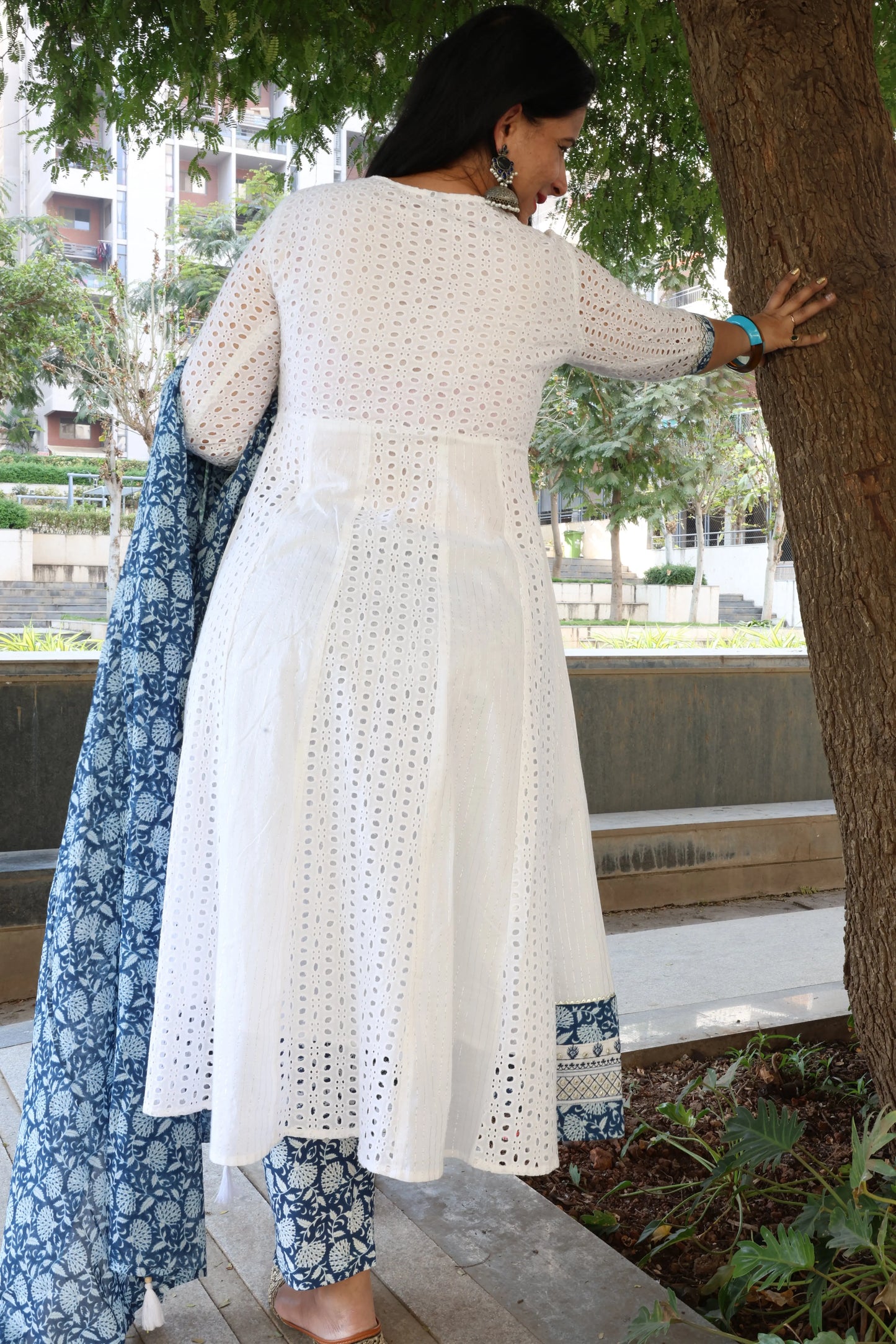 Premium Cotton Anarkali Suit – Hakuba Cum Schiffli Embroidery - Har Pal Fashionable