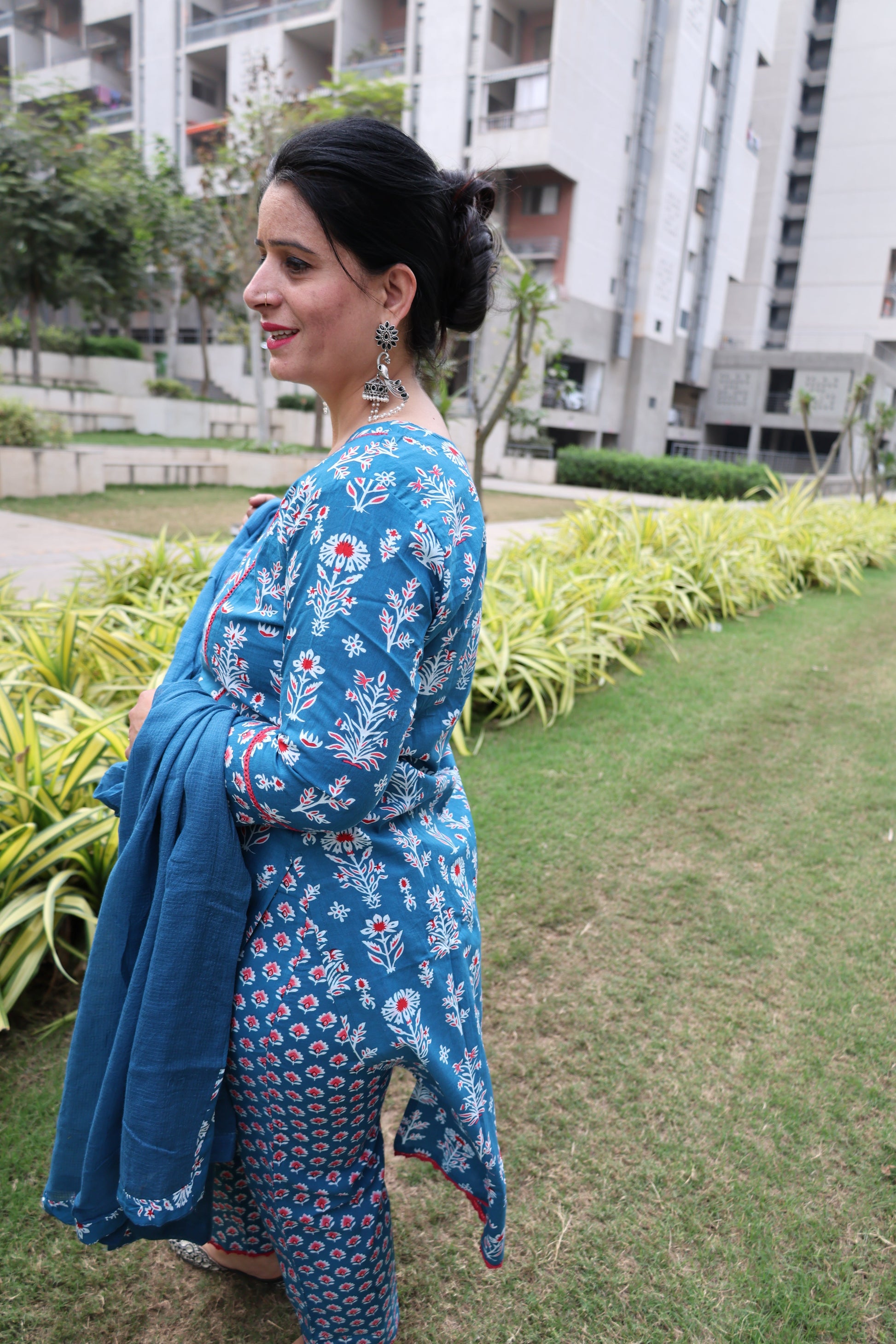 Indigo Pure Cotton Jaipuri Suit – Butta Print | Casual & Comfortable Ethnic Wear - Har Pal Fashionable