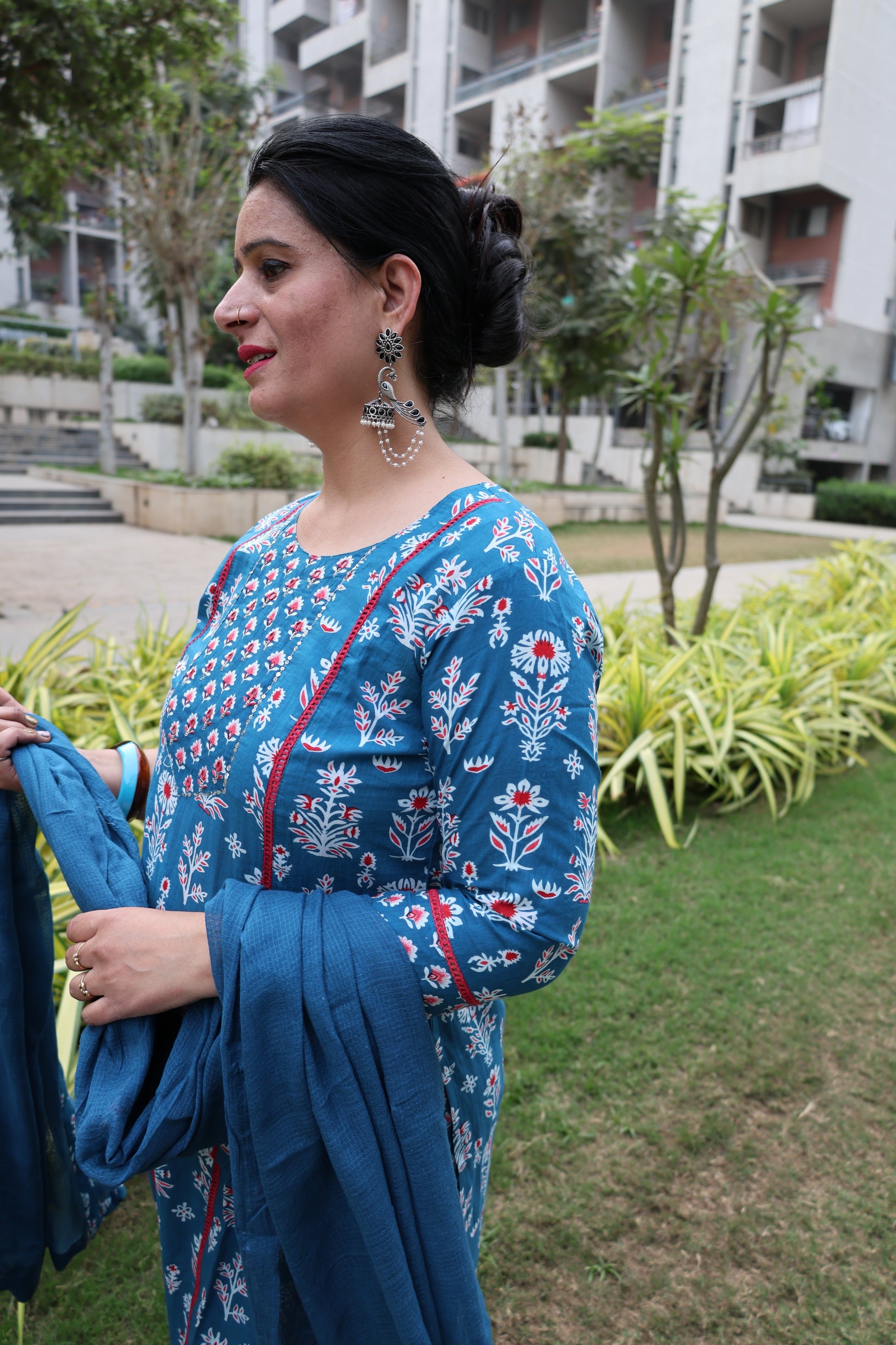Indigo Pure Cotton Jaipuri Suit – Butta Print | Casual & Comfortable Ethnic Wear - Har Pal Fashionable