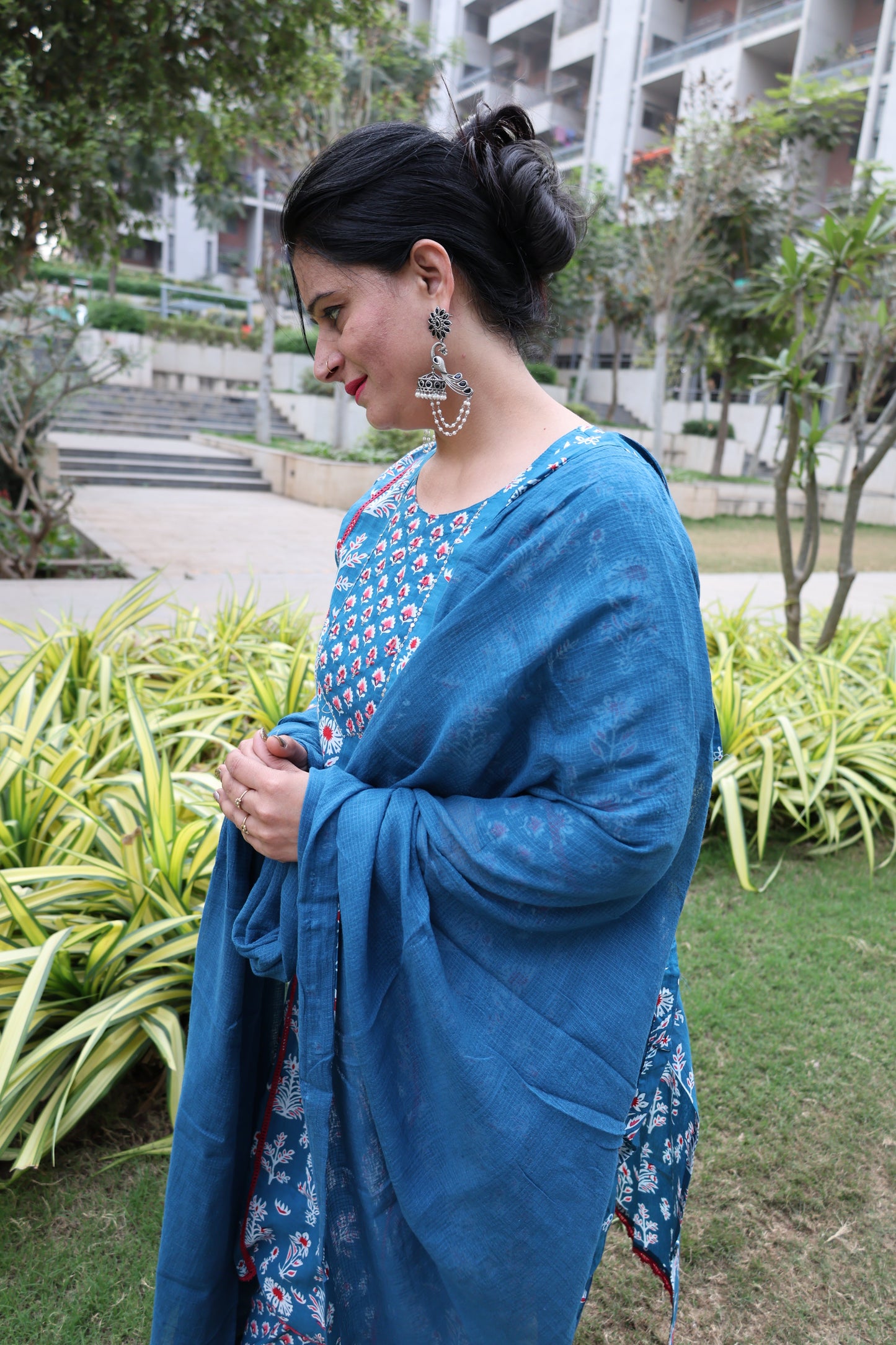 Indigo Pure Cotton Jaipuri Suit – Butta Print | Casual & Comfortable Ethnic Wear - Har Pal Fashionable