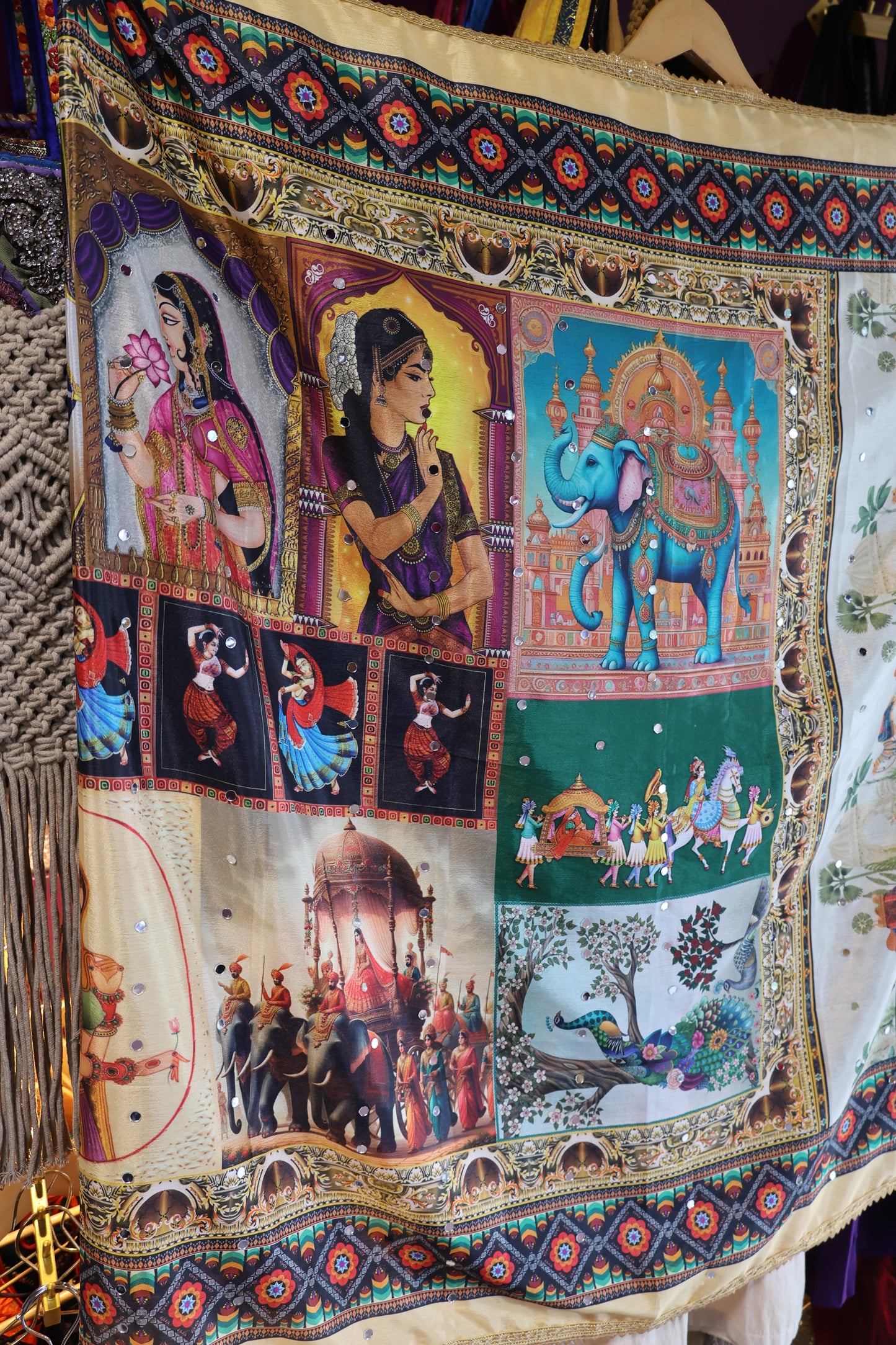 Ethnic Motifs Printed Dupatta With Mirror Work