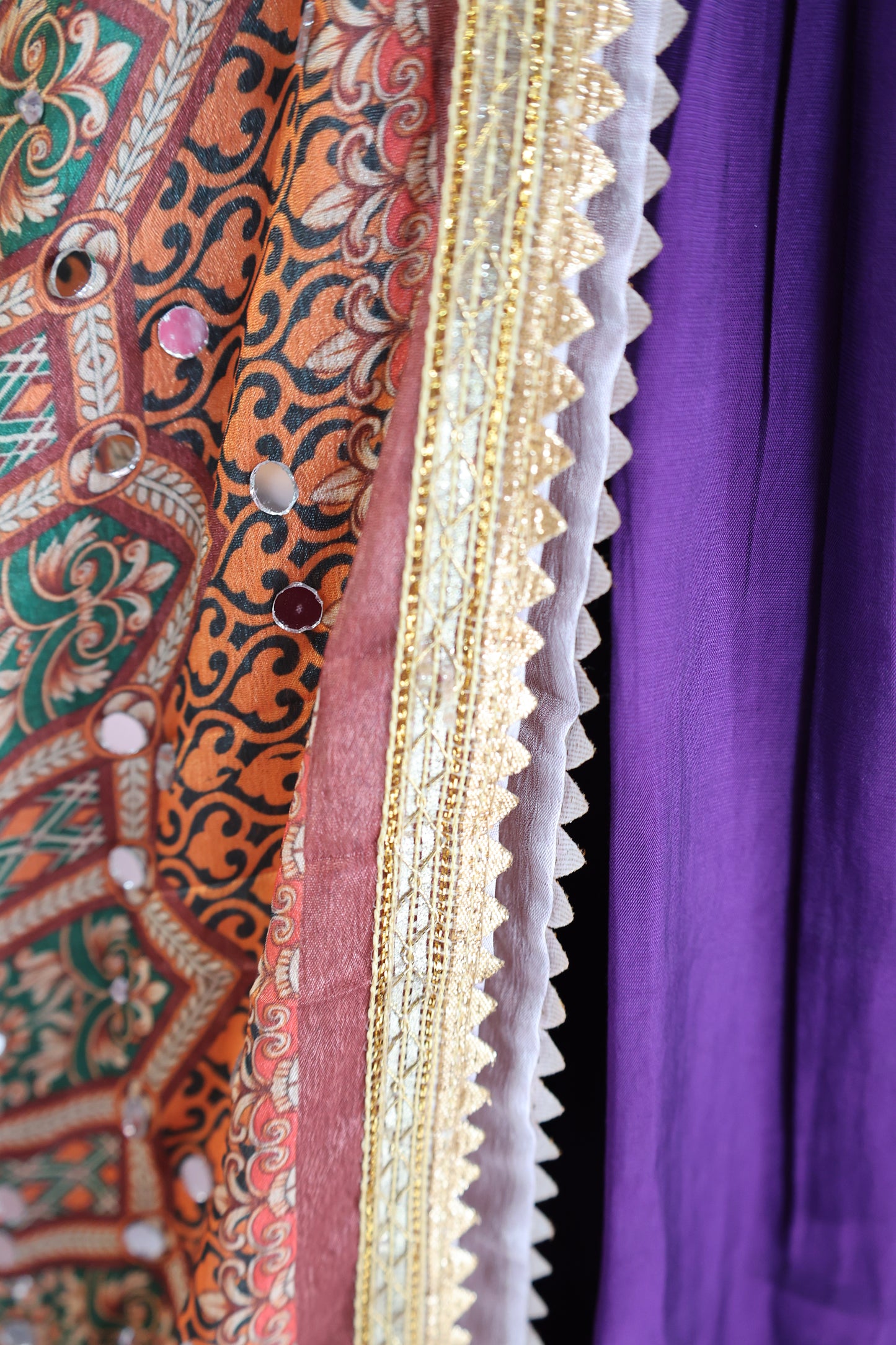 Ethnic Motifs Printed Dupatta With Mirror Work