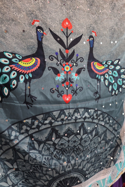 Ethnic Motifs Printed Dupatta With Mirror Work