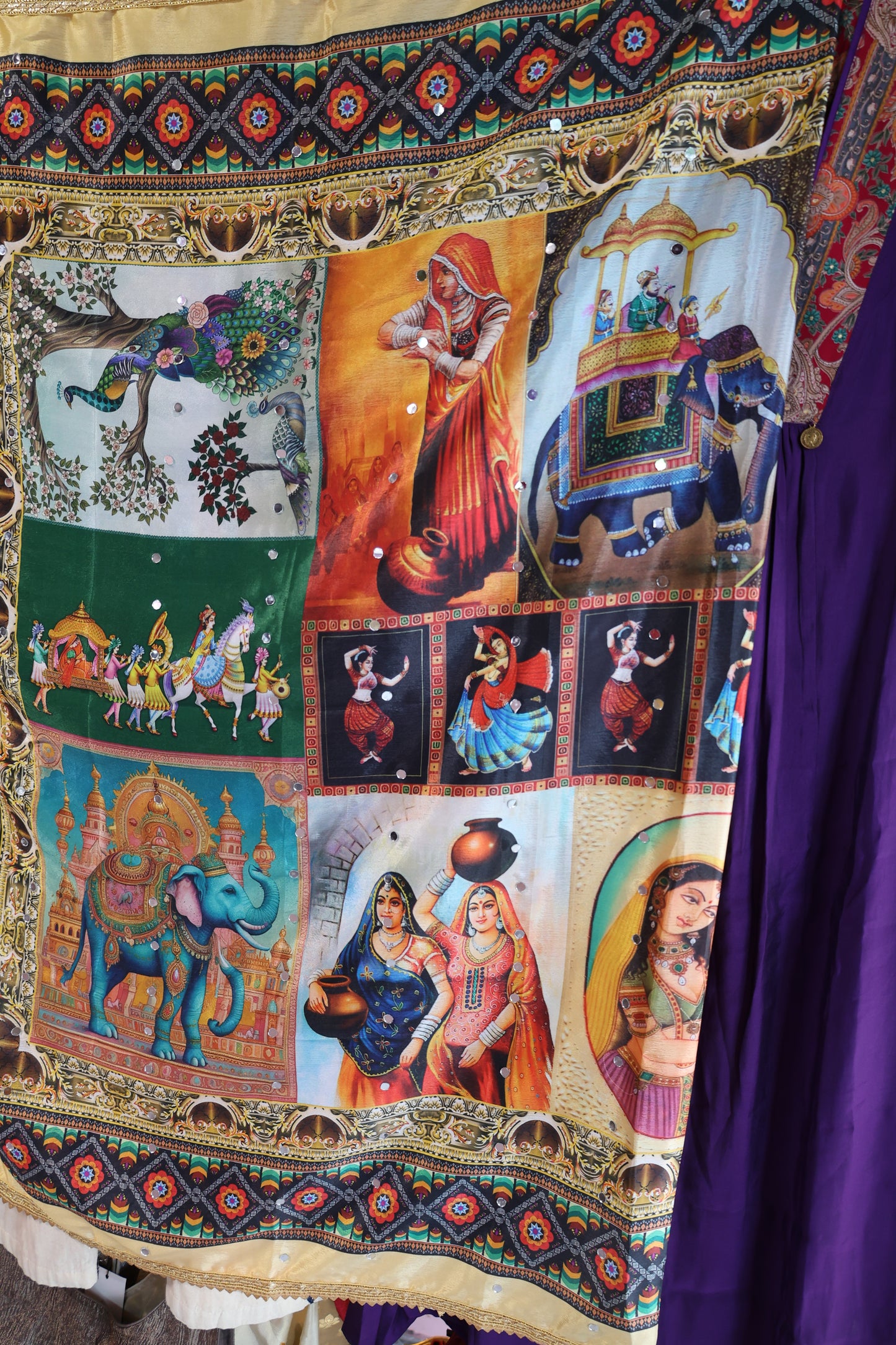 Ethnic Motifs Printed Dupatta With Mirror Work