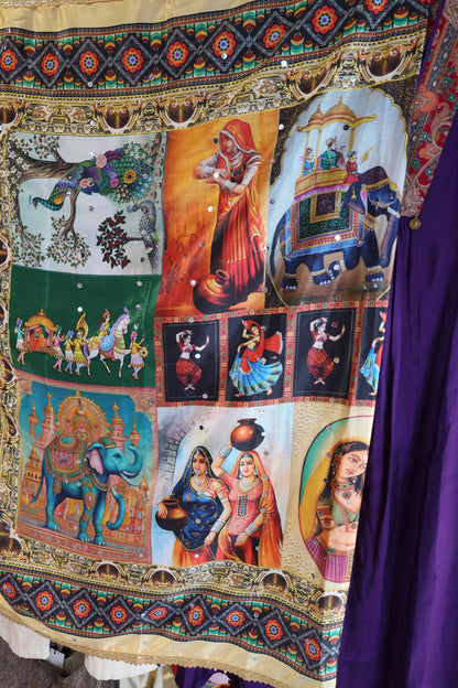 Ethnic Motifs Printed Dupatta With Mirror Work