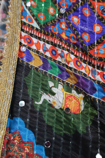 Ethnic Motifs Printed Dupatta With Mirror Work