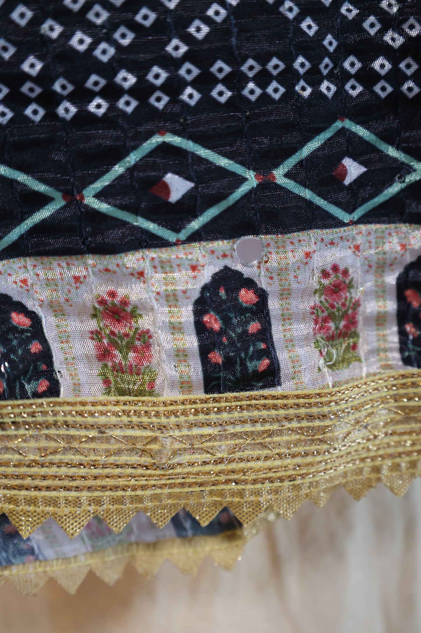 Ethnic Motifs Printed Dupatta With Mirror Work