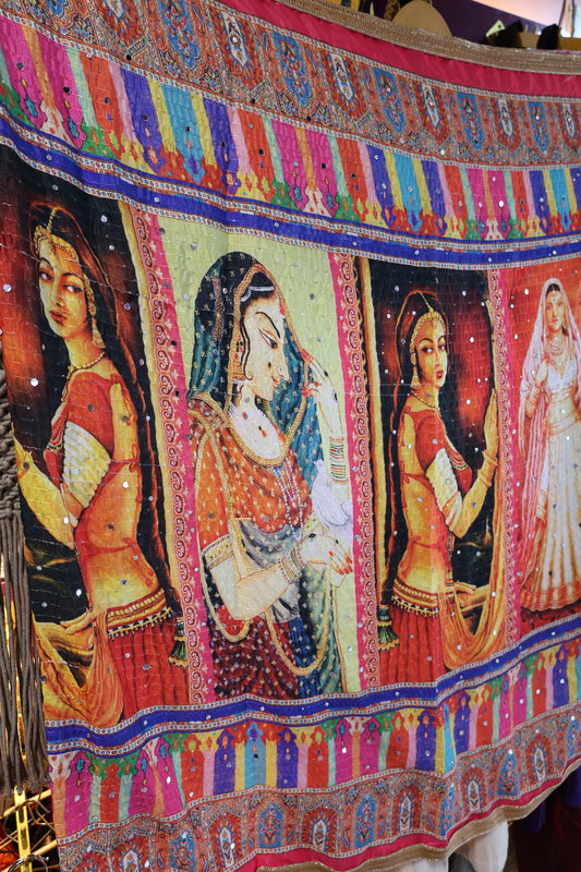 Ethnic Motifs Printed Dupatta With Mirror Work