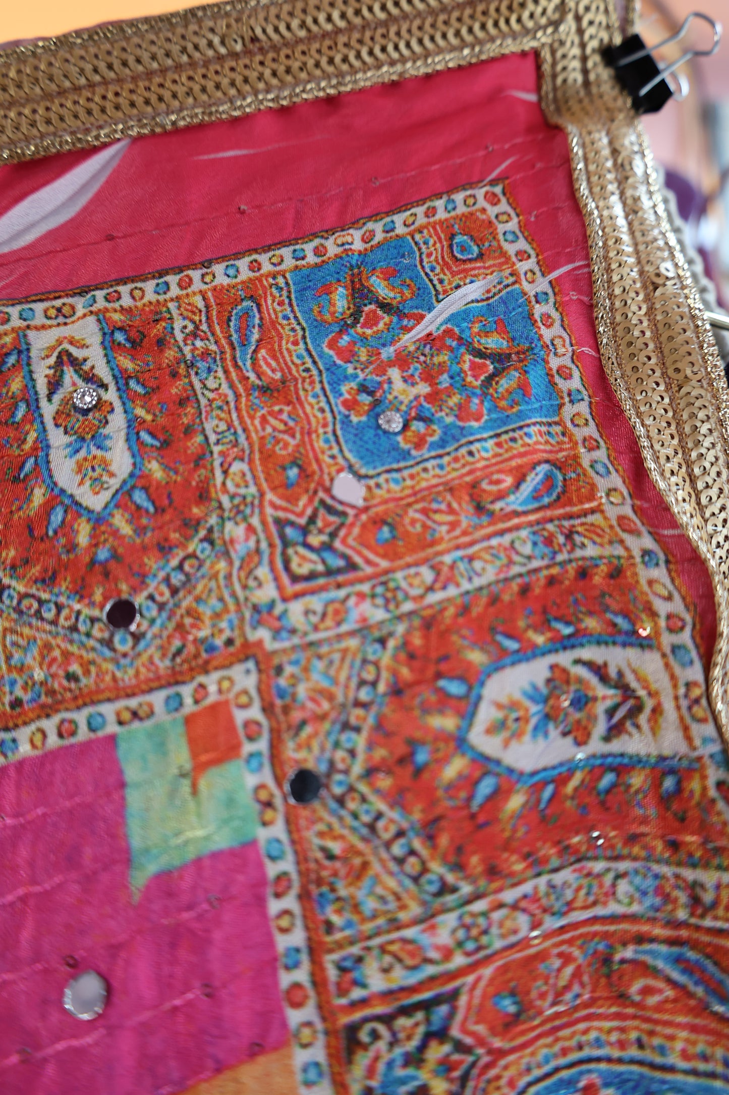 Ethnic Motifs Printed Dupatta With Mirror Work