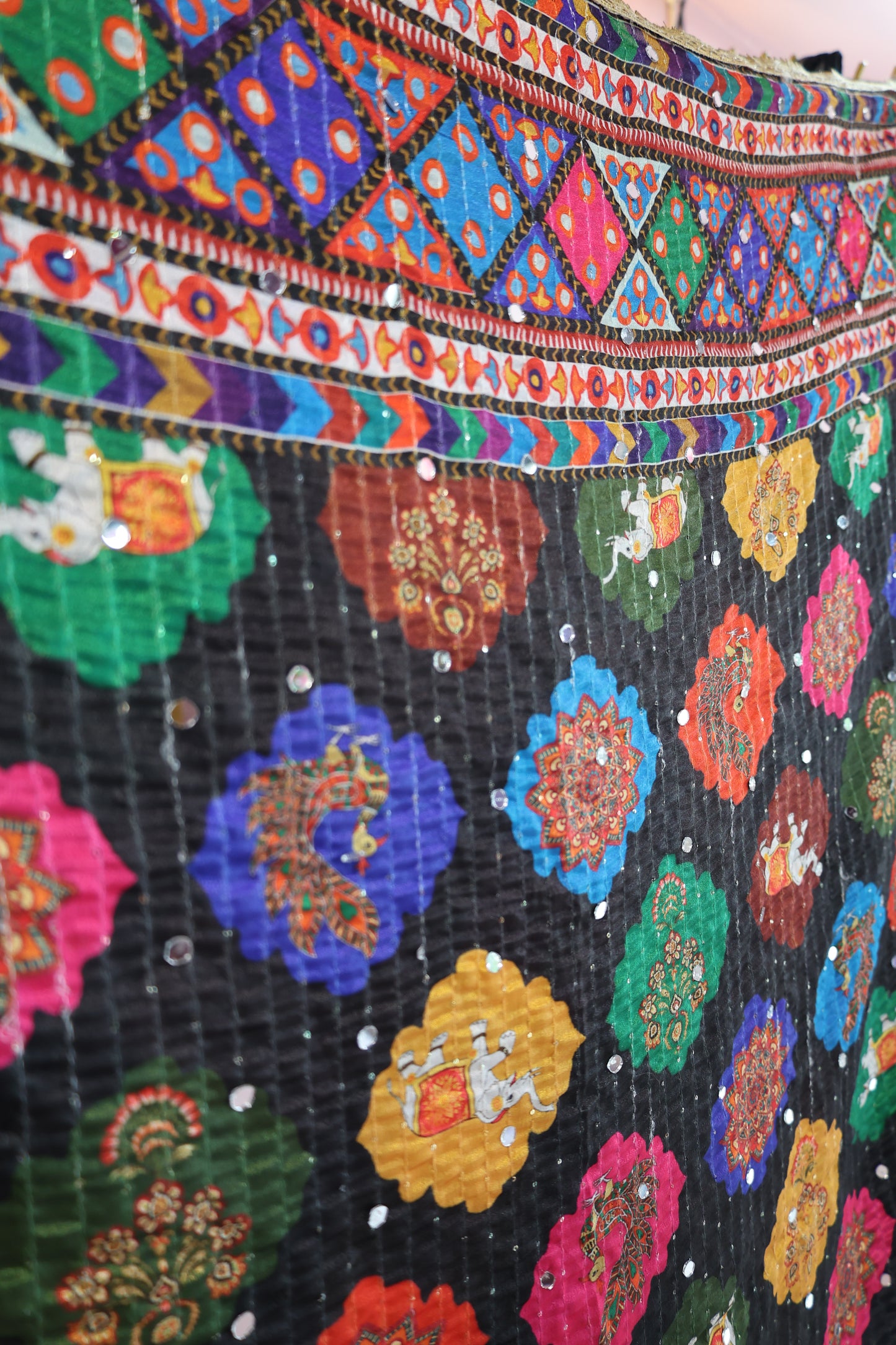 Ethnic Motifs Printed Dupatta With Mirror Work