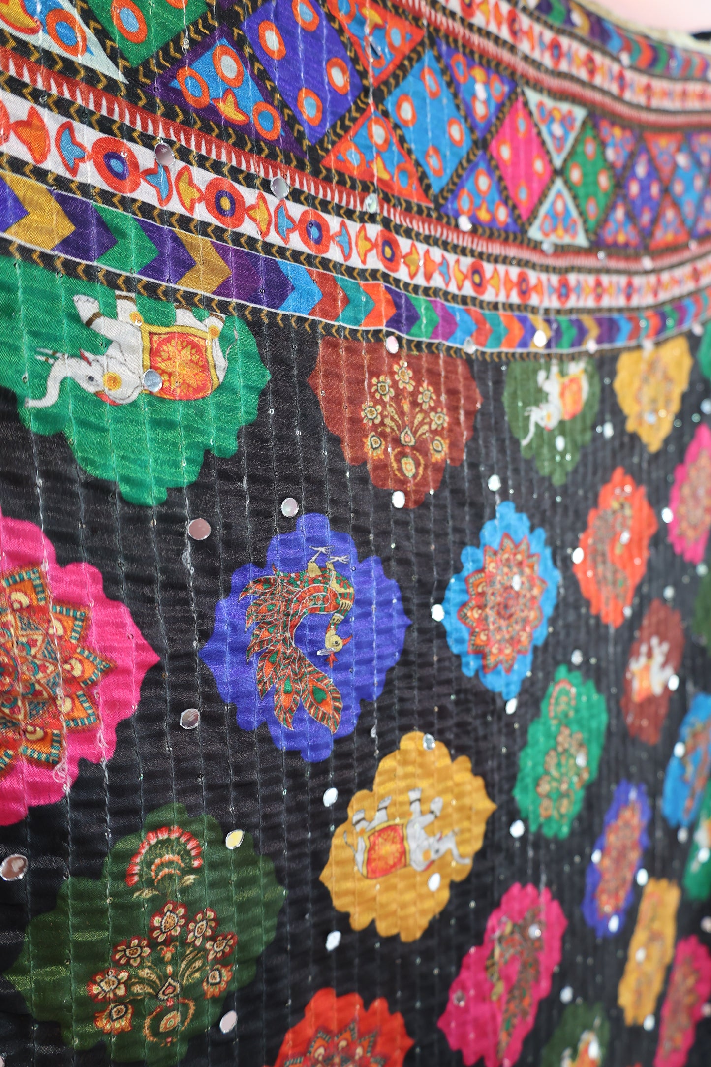 Ethnic Motifs Printed Dupatta With Mirror Work
