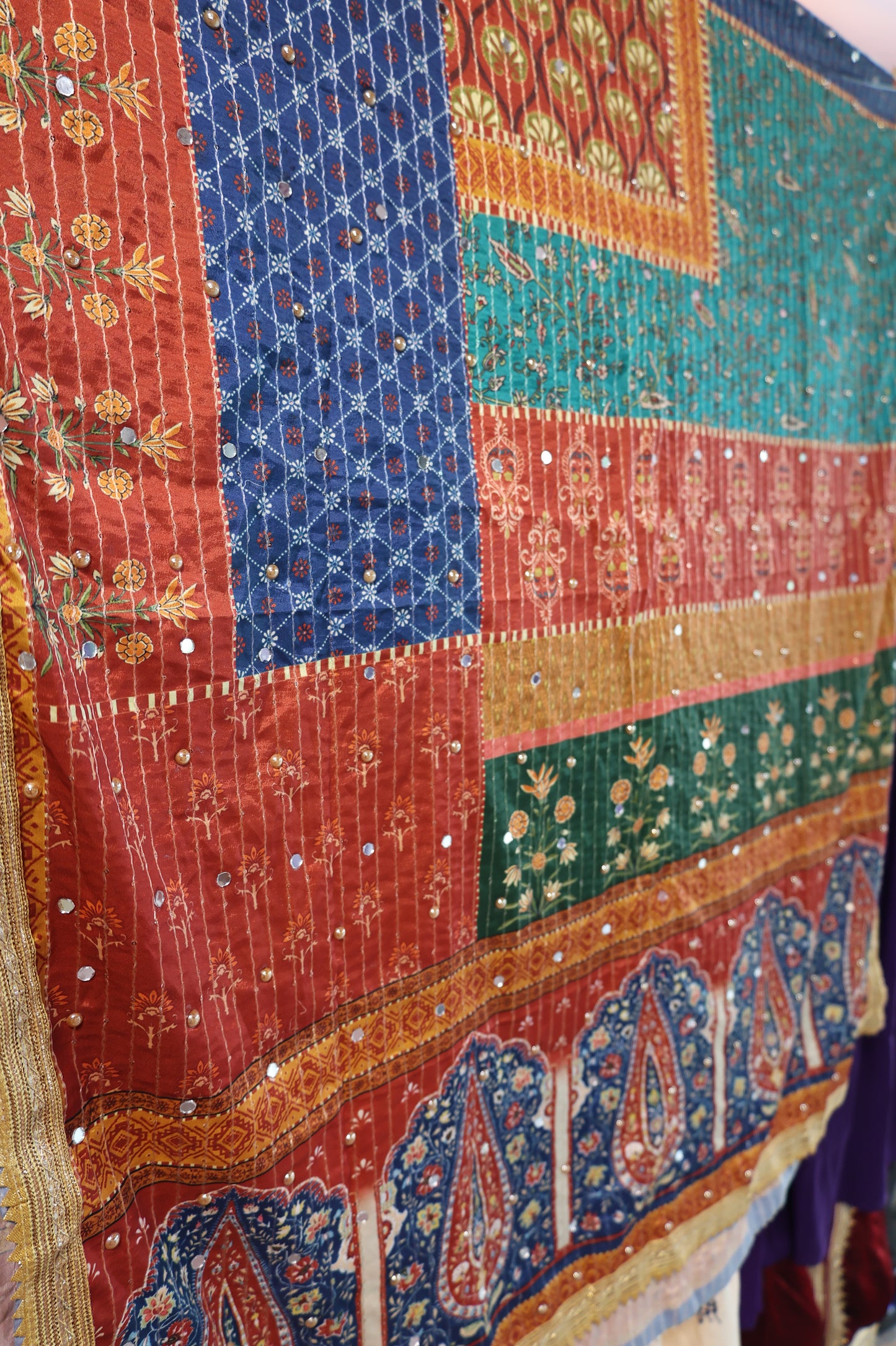 Ethnic Motifs Printed Dupatta With Mirror Work
