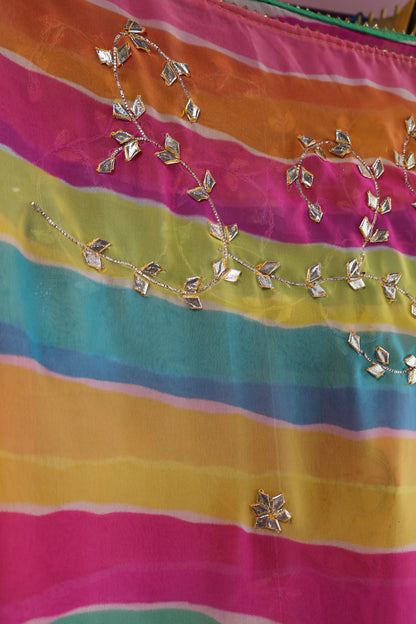 Ethnic Motifs Printed Dupatta With Mirror Work