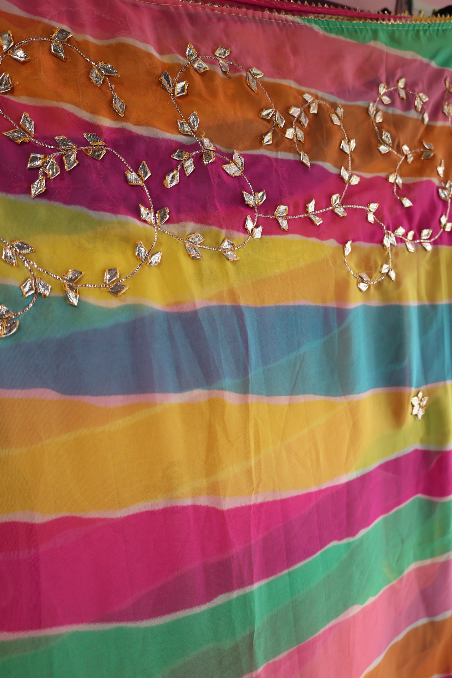 Ethnic Motifs Printed Dupatta With Mirror Work