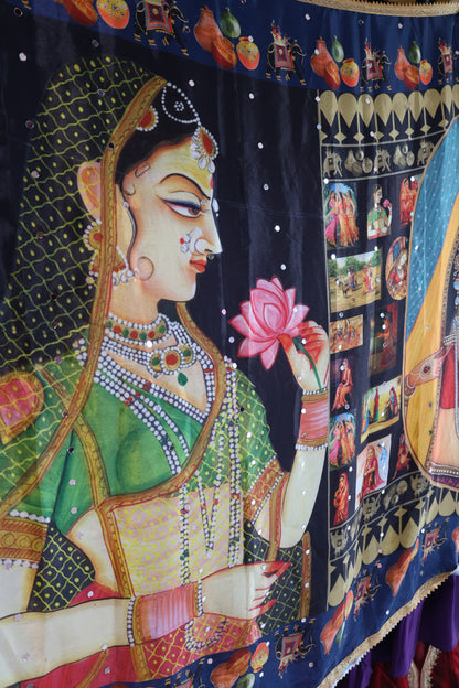 Ethnic Motifs Printed Dupatta With Mirror Work