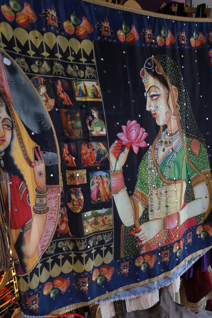 Ethnic Motifs Printed Dupatta With Mirror Work