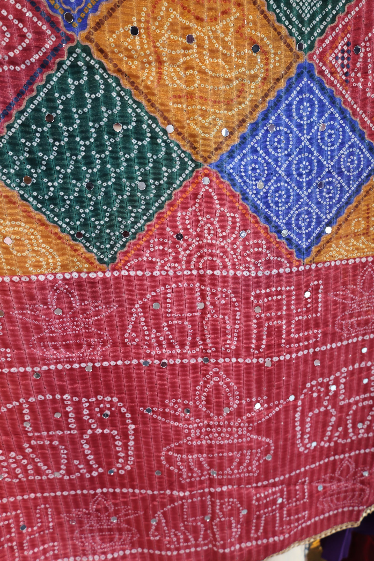 Ethnic Motifs Printed Dupatta With Mirror Work