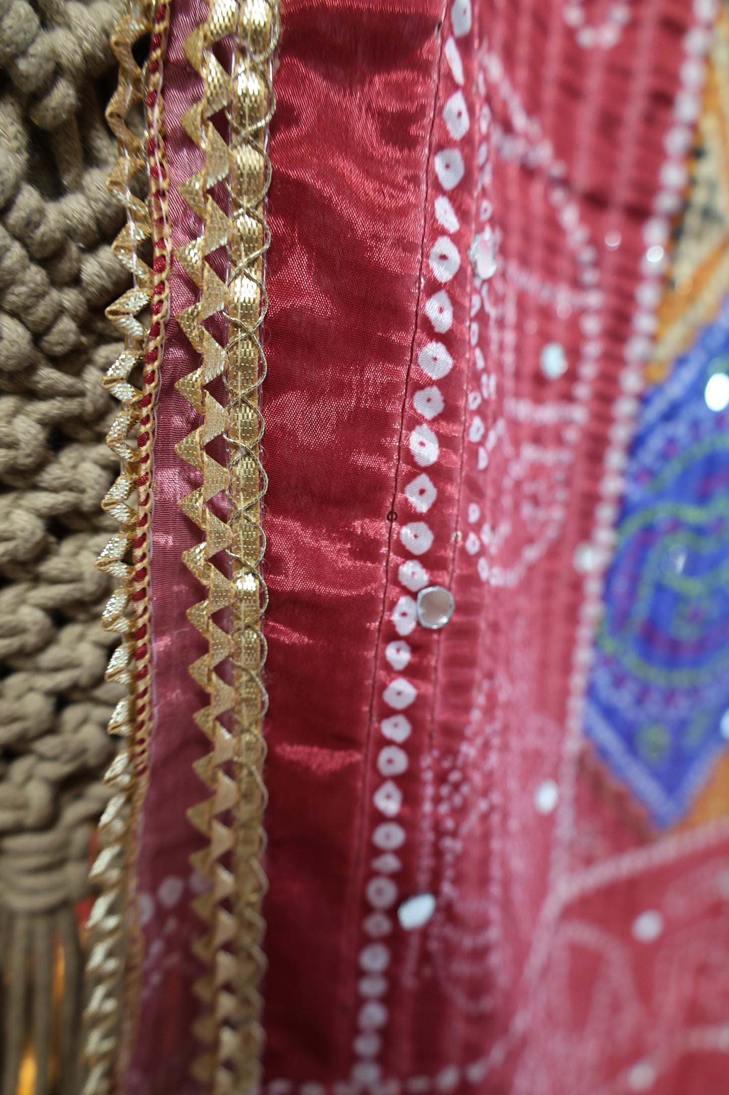 Ethnic Motifs Printed Dupatta With Mirror Work