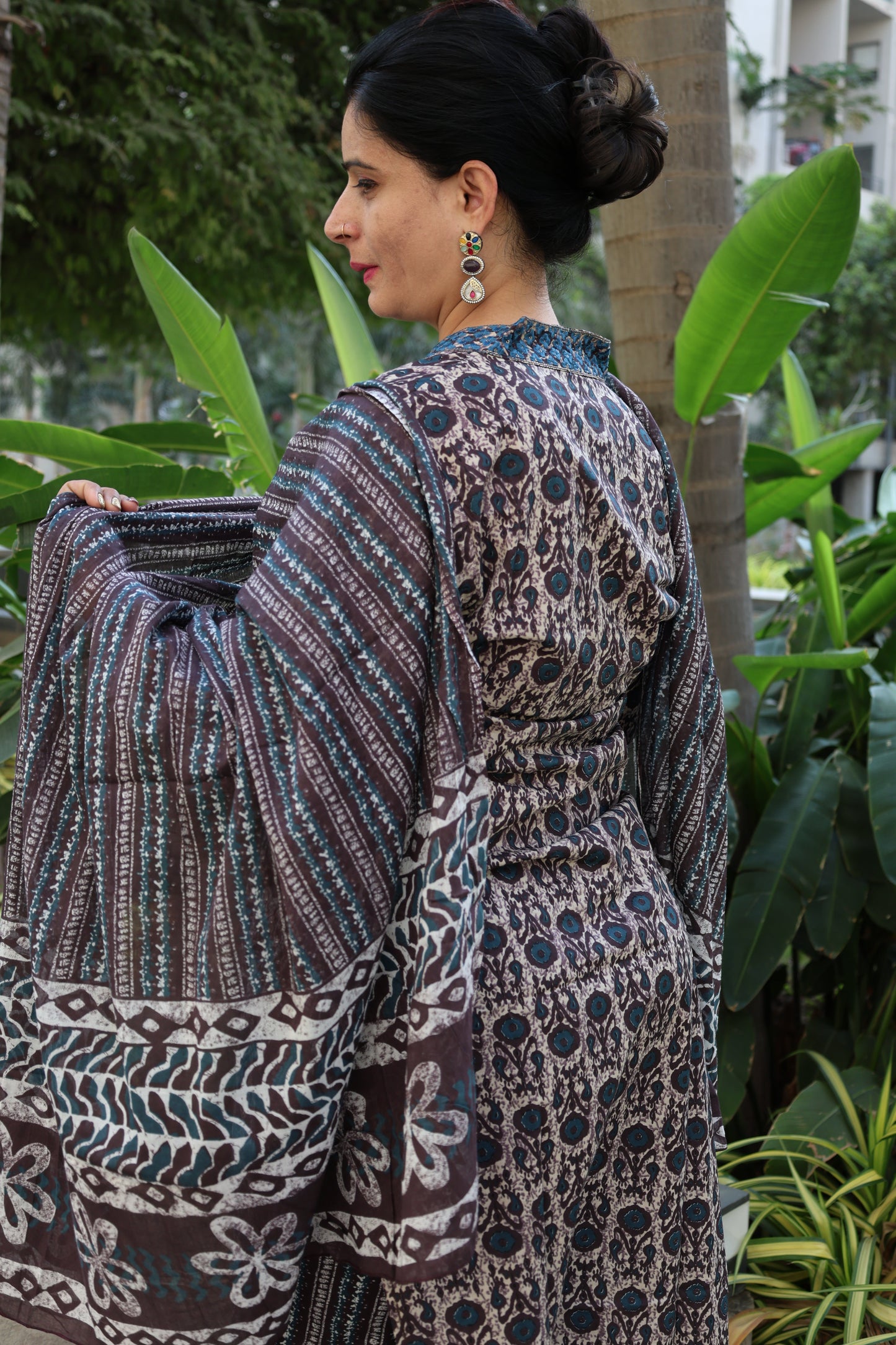 Pure Cotton Straight Cut Suit | Kalamkari Print | Elegant Ethnic Wear - Har Pal Fashionable