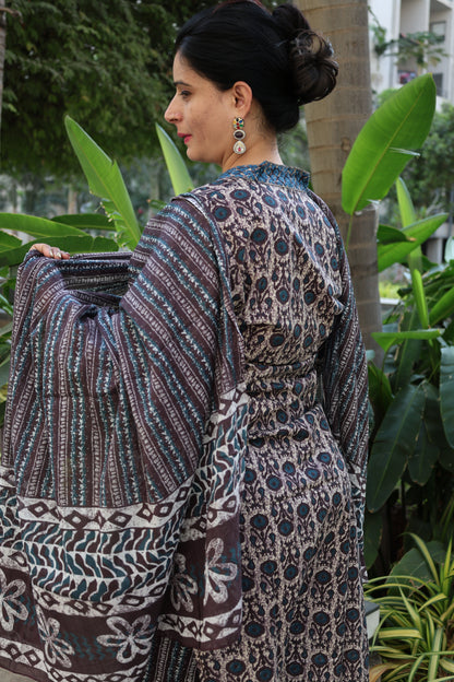 Pure Cotton Straight Cut Suit | Kalamkari Print | Elegant Ethnic Wear - Har Pal Fashionable