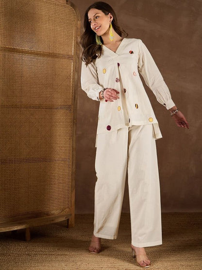 Mul Flex Cotton Stylish Co-ord set - Handwork & Applique Work