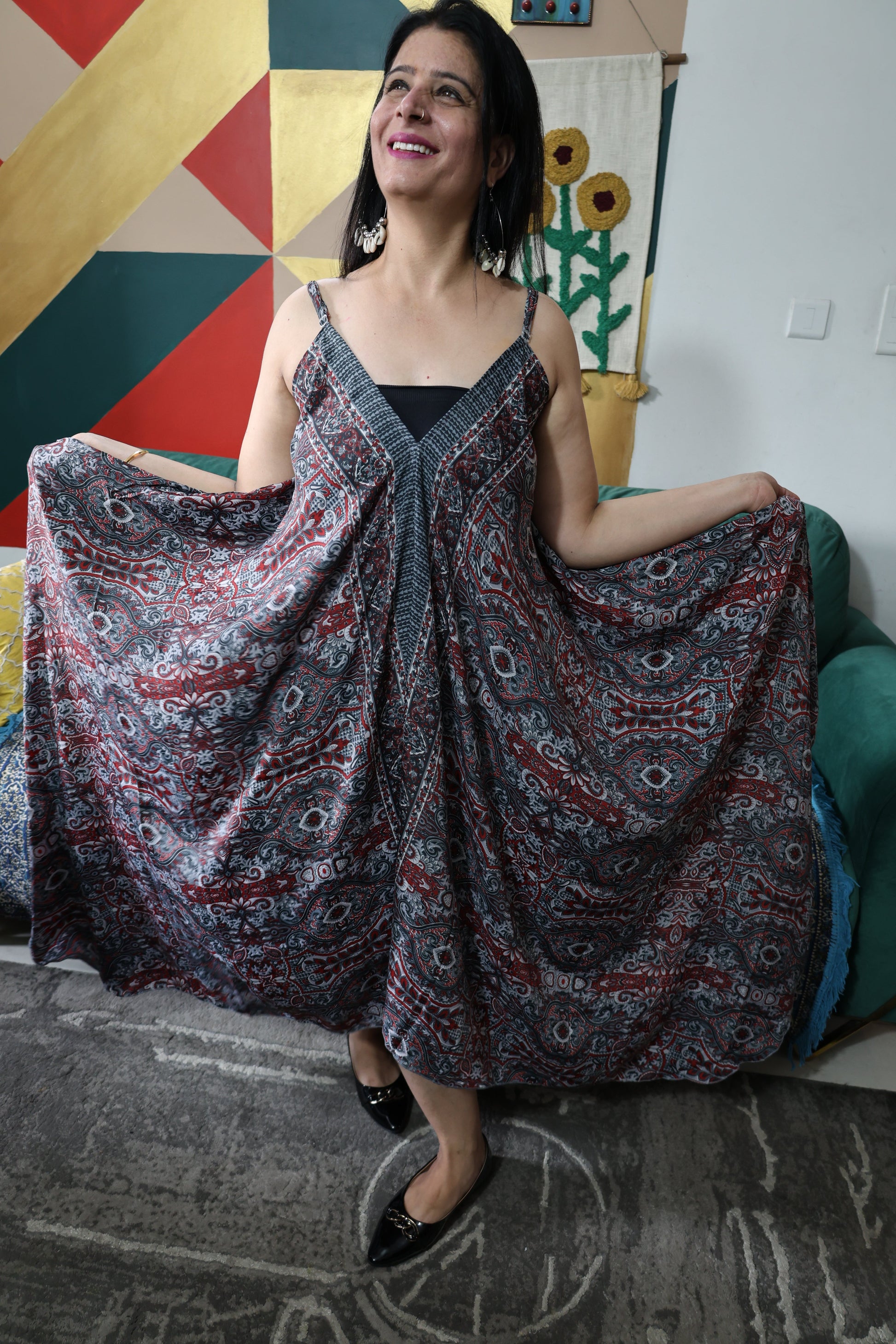 Imported Muslin One-Piece Dress | Digital Print | C-Cut Design | Har Pal Fashionable