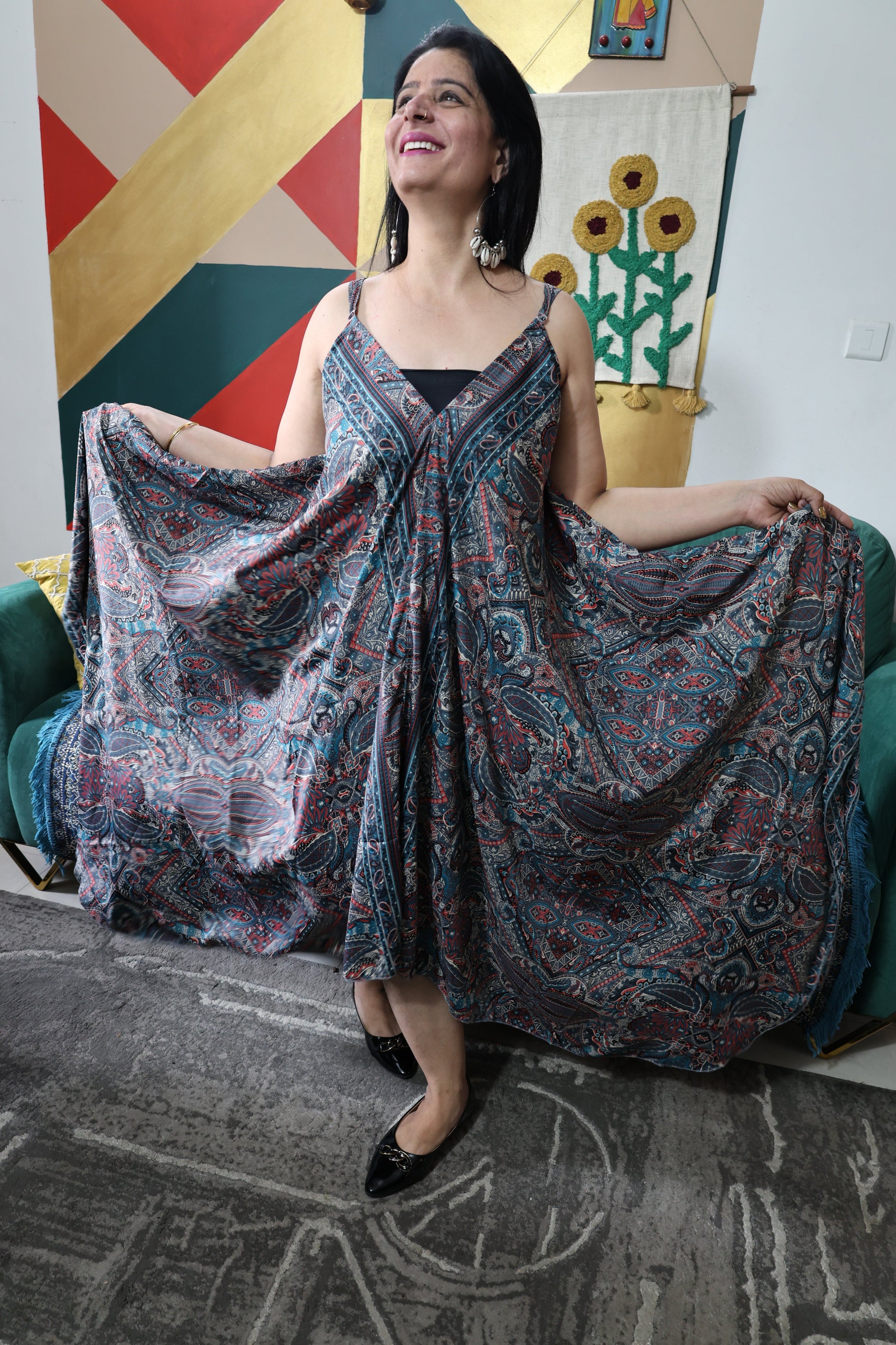 Imported Muslin One-Piece Dress | Digital Print | C-Cut Design | Har Pal Fashionable