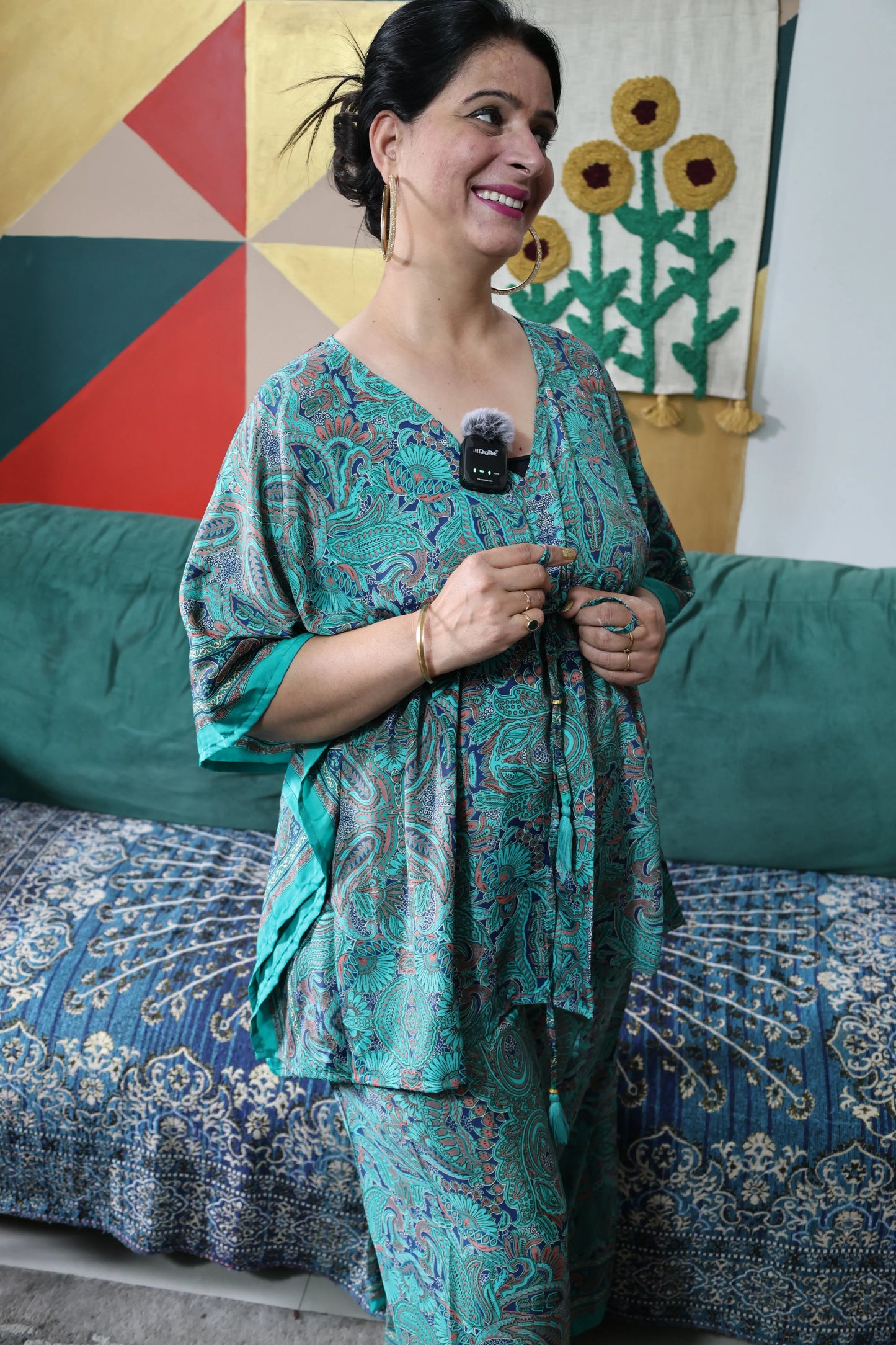 Imported Muslin Co-ord Set | Digital Print | Kaftan Style – Effortless & Chic - Har Pal Fashionable