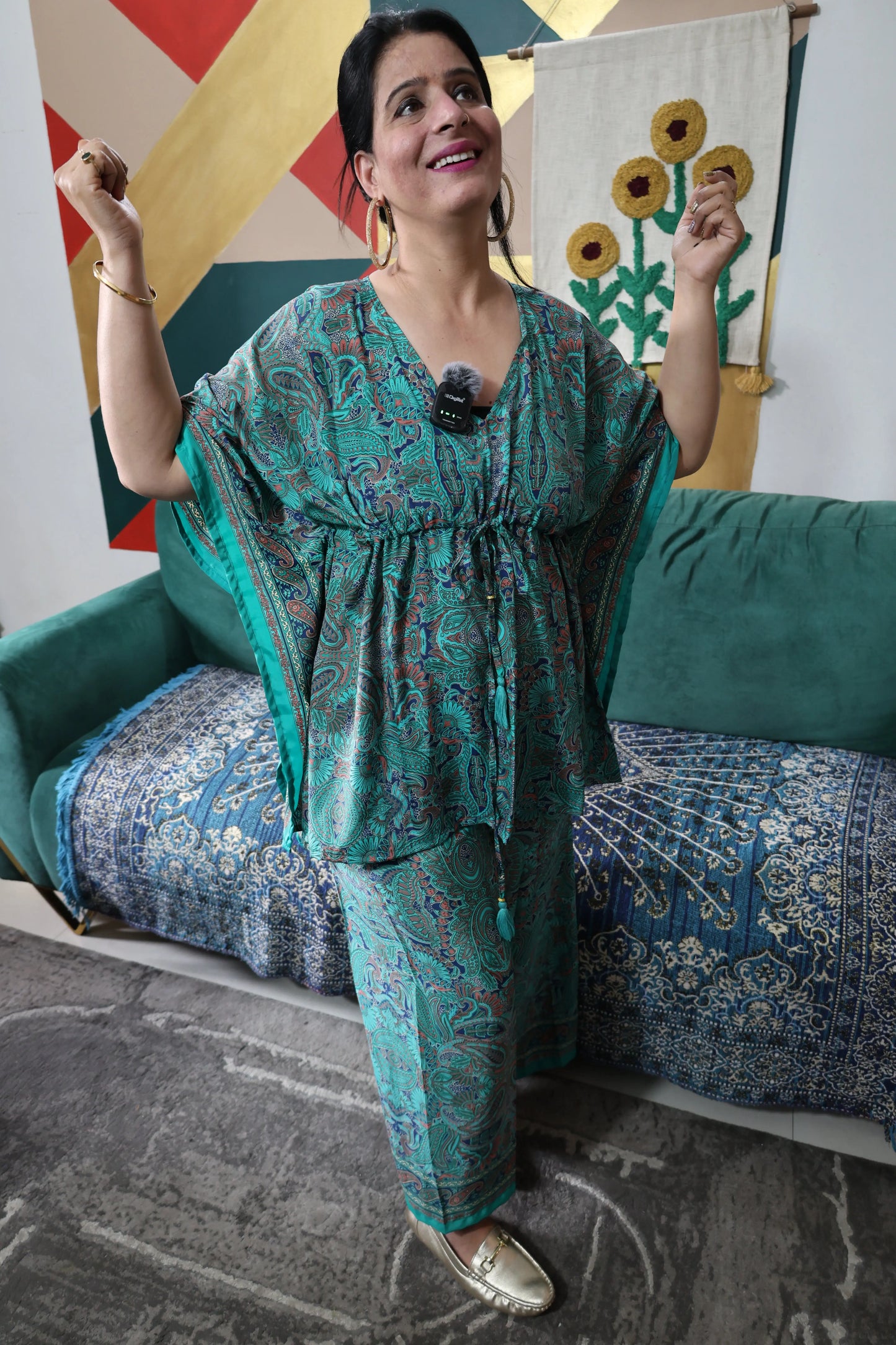 Imported Muslin Co-ord Set | Digital Print | Kaftan Style – Effortless & Chic - Har Pal Fashionable