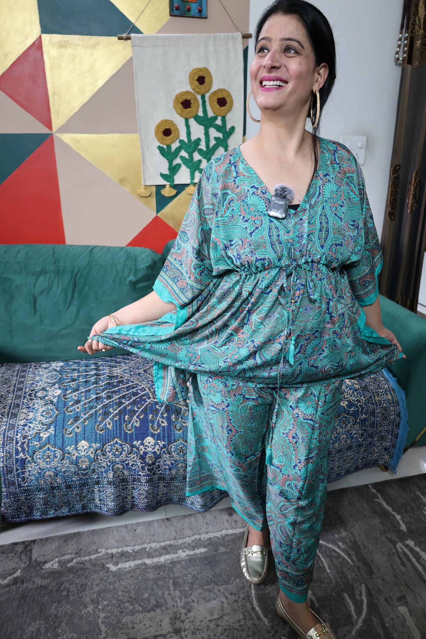 Imported Muslin Co-ord Set | Digital Print | Kaftan Style – Effortless & Chic - Har Pal Fashionable