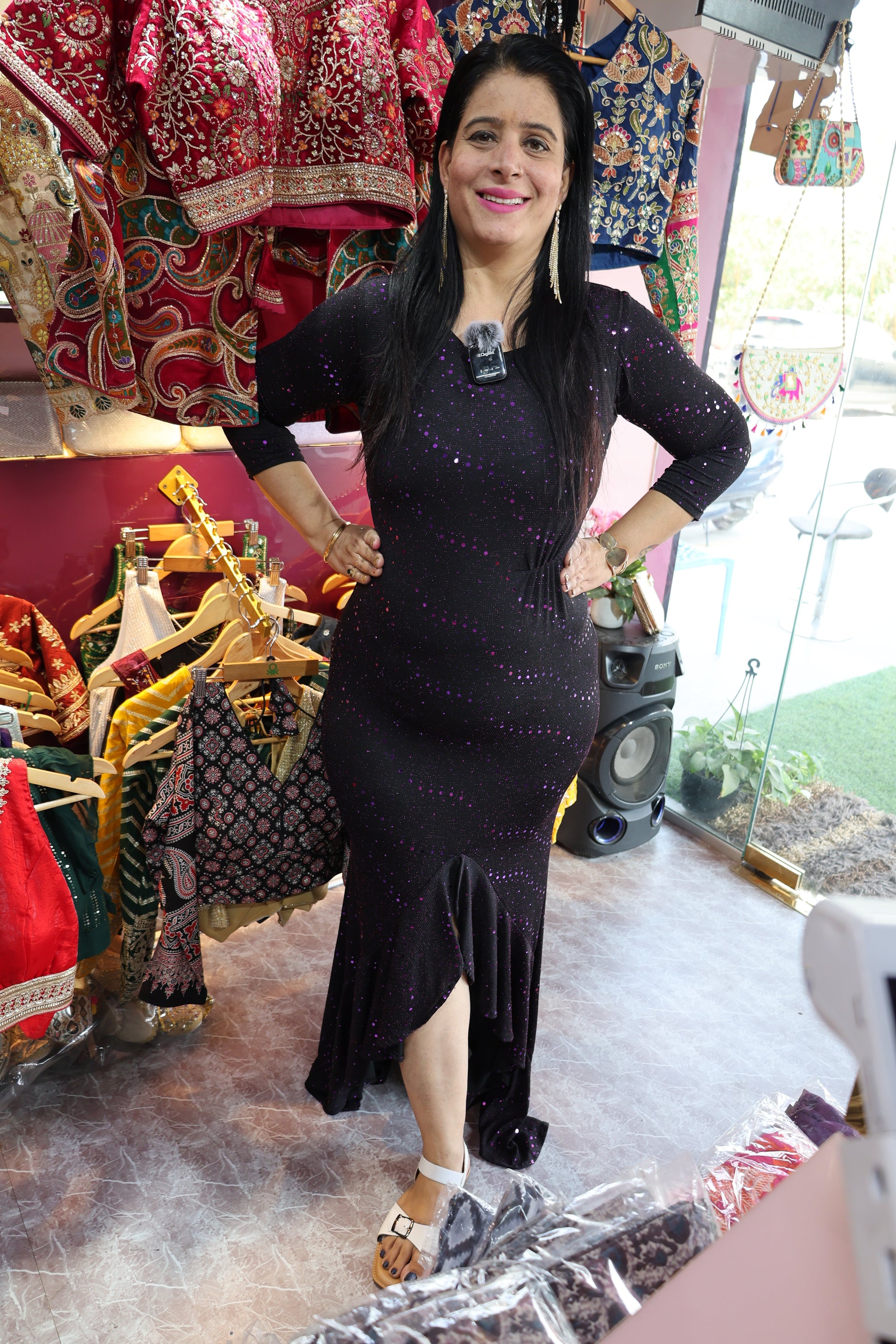 Elegant Fish Cut Gown | Imported Fabric | Shimmer Detailing | Har Pal Fashionable