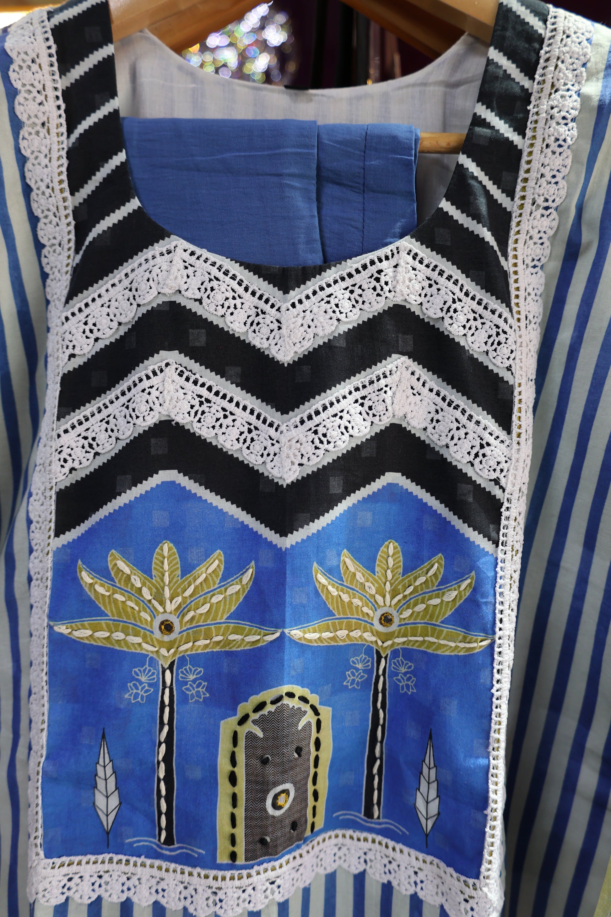 Mulmul Cotton Straight Cut Suit | Braj Bhumi Print | Ethnic Elegance - Har Pal Fashionable