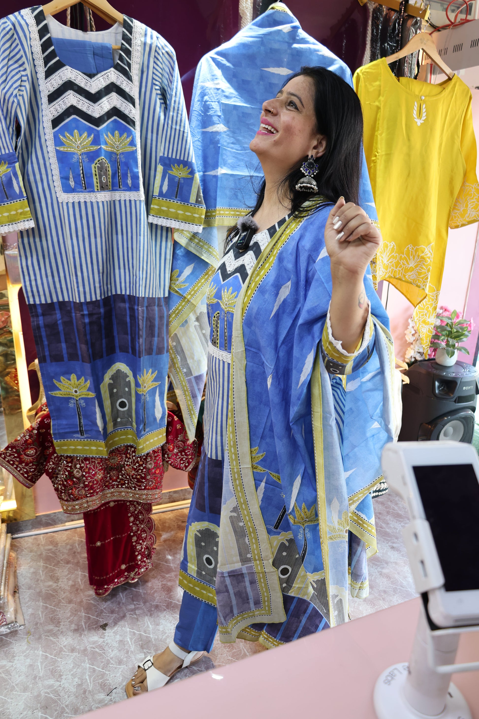 Mulmul Cotton Straight Cut Suit | Braj Bhumi Print | Ethnic Elegance - Har Pal Fashionable